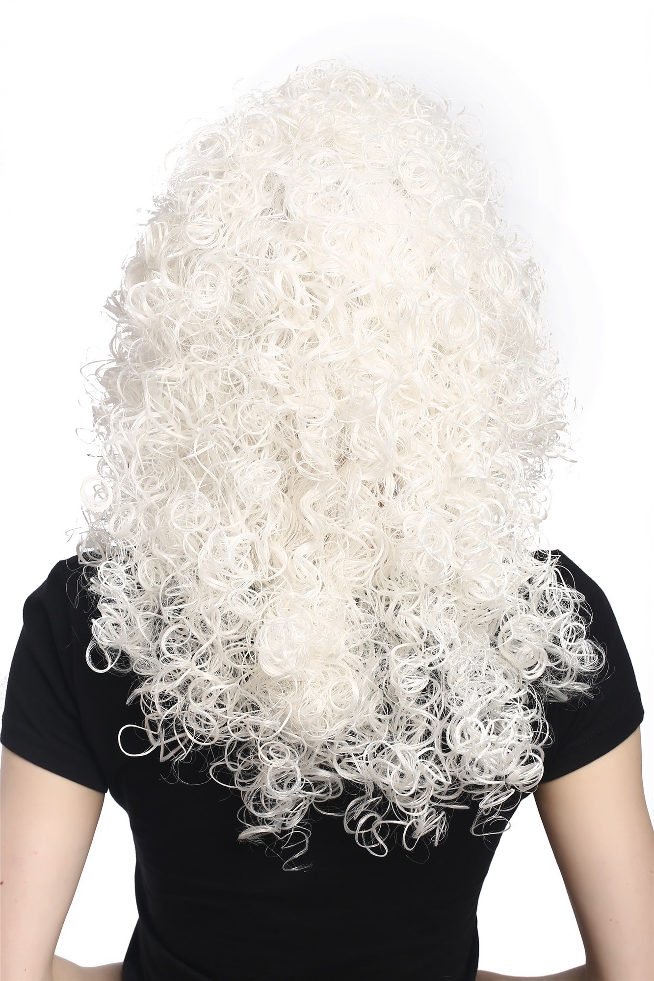 günstige Party Perücke, Perücke Locken Weißblond Engel 91122-ZA80, Ansicht 2, WIG ME UP: Ihr Perücken Online Shop lockige Party Perücke Weiß schulterlange Haare für Damen