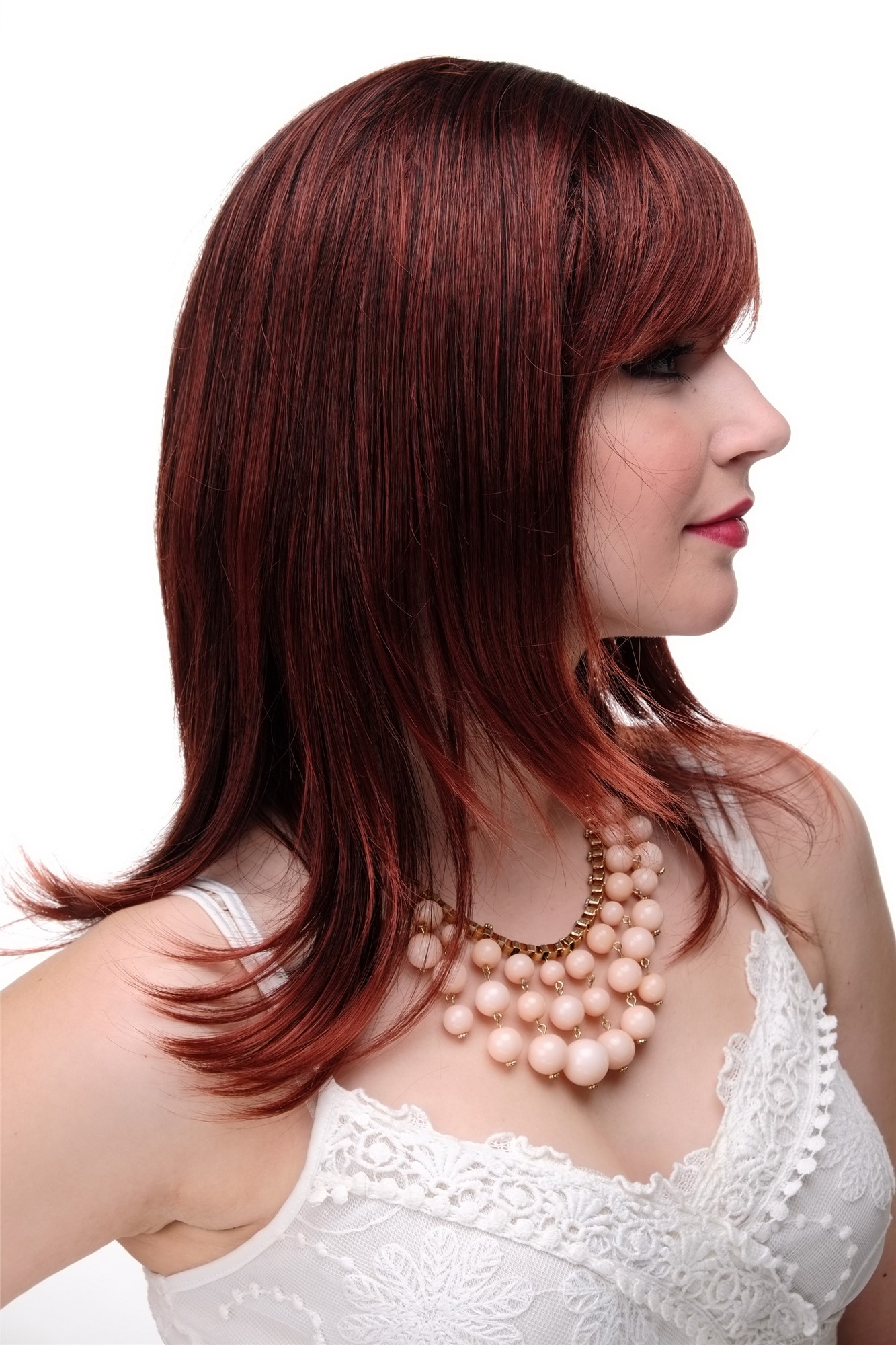 Lady wig medium length fringe parted side straight layered mahogany brown 3003, view 3, WIG ME UP: Your Perücken Online Shop Quality Wigs, Ladies, mahogany-medium brown mix, straight, long