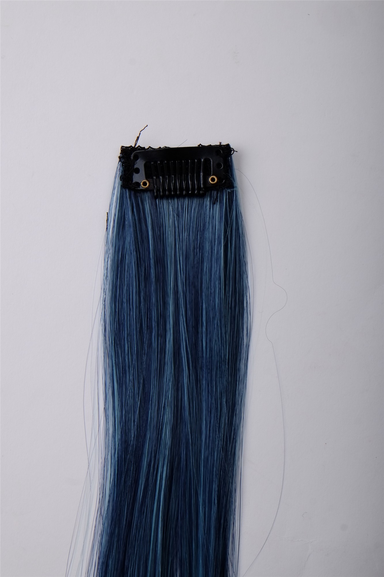 glatte Extensions Dunkelblau-Hellblau-Mix 45 cm lang