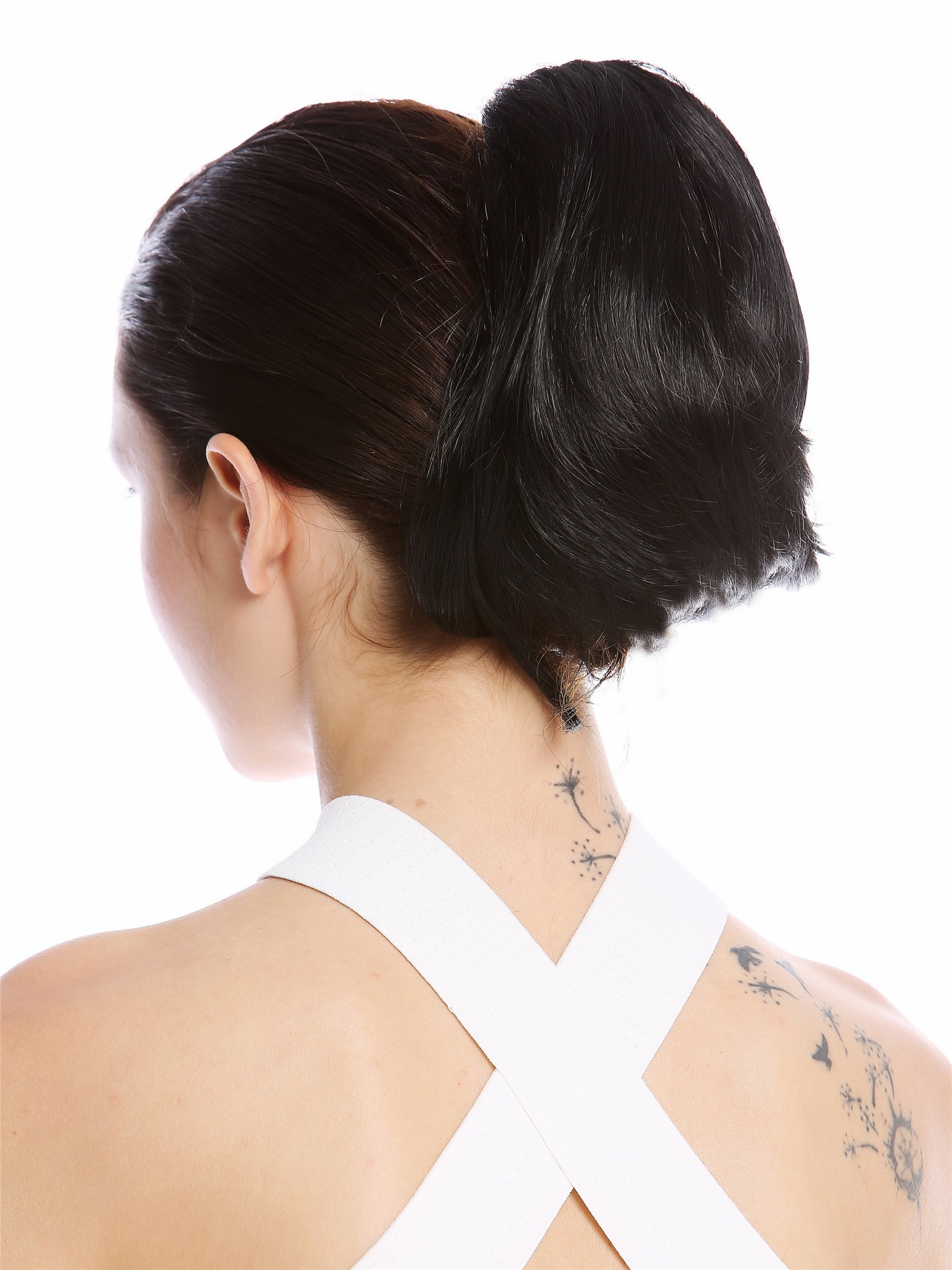 hochwertiger Zopf Pferdeschwanz kurz glatt Schwarz N869-V-1, Ansicht 2, WIG ME UP: Ihr Perücken Online Shop lockiges Zopf-Haarteil Schwarz 20 cm lang