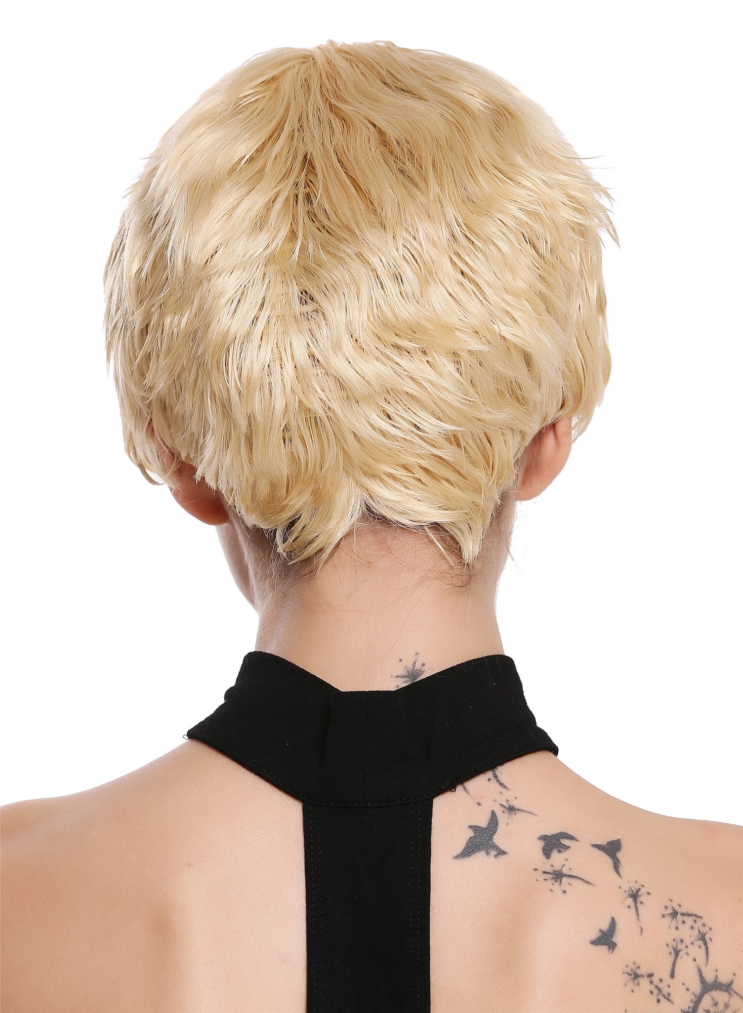 hochwertige Qualitätsperücken, Echthaar Perücke kurz strähnig Platinblond RGH-5938A-HH-613, Ansicht 4, WIG ME UP: Ihr Perücken Online Shop wellige Tressen-Perücke 100% Echthaar Hellblond kurze Haare für Damen