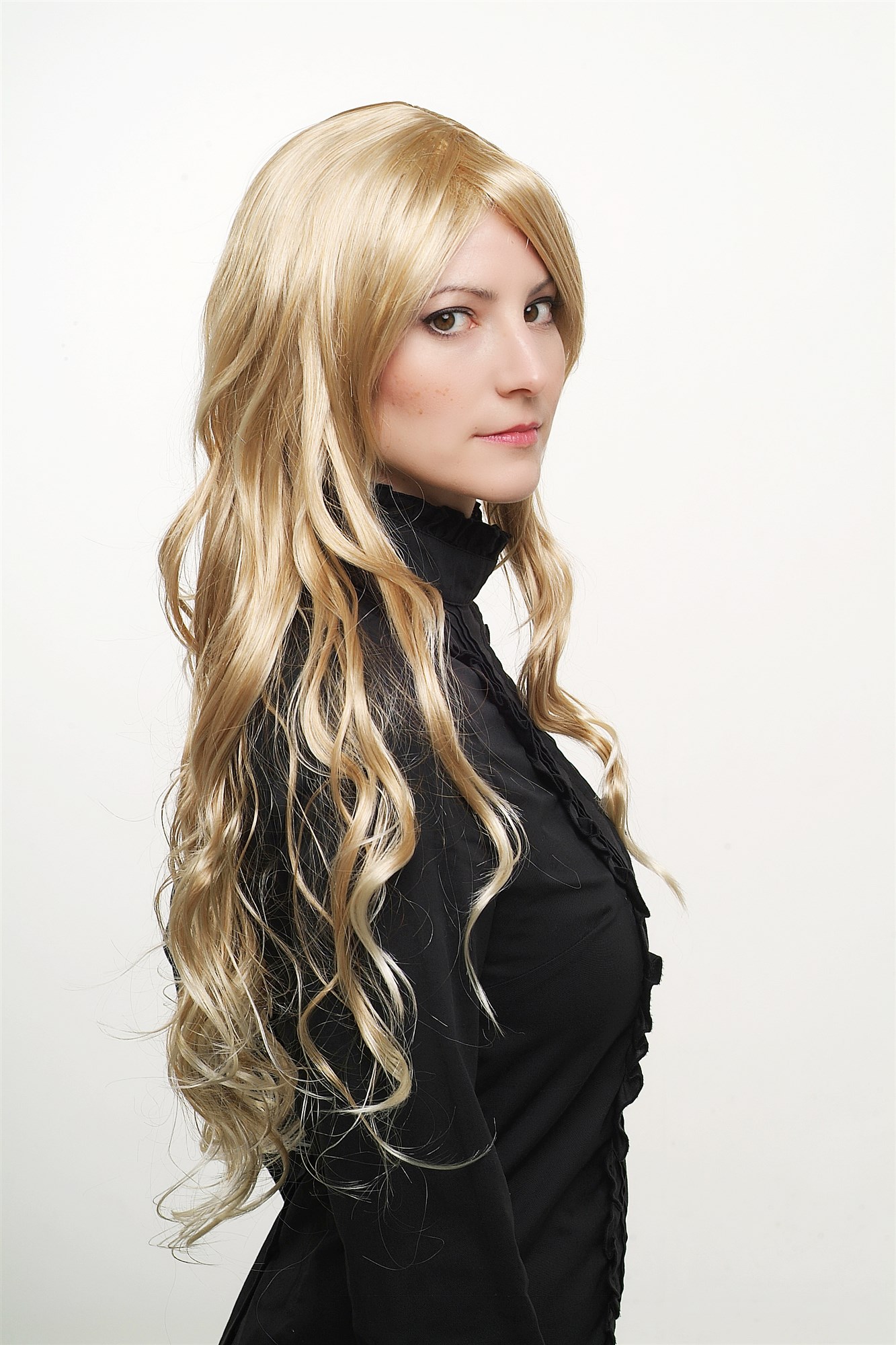 STUNNING Lady Fashion  Wig BRIGHT mixed BLOND wavy slightly curly VERY LONG 80 cm Peluca, view 2, WIG ME UP: Your Perücken Online Shop Quality Wigs, Ladies, Blonde, wavy, very long