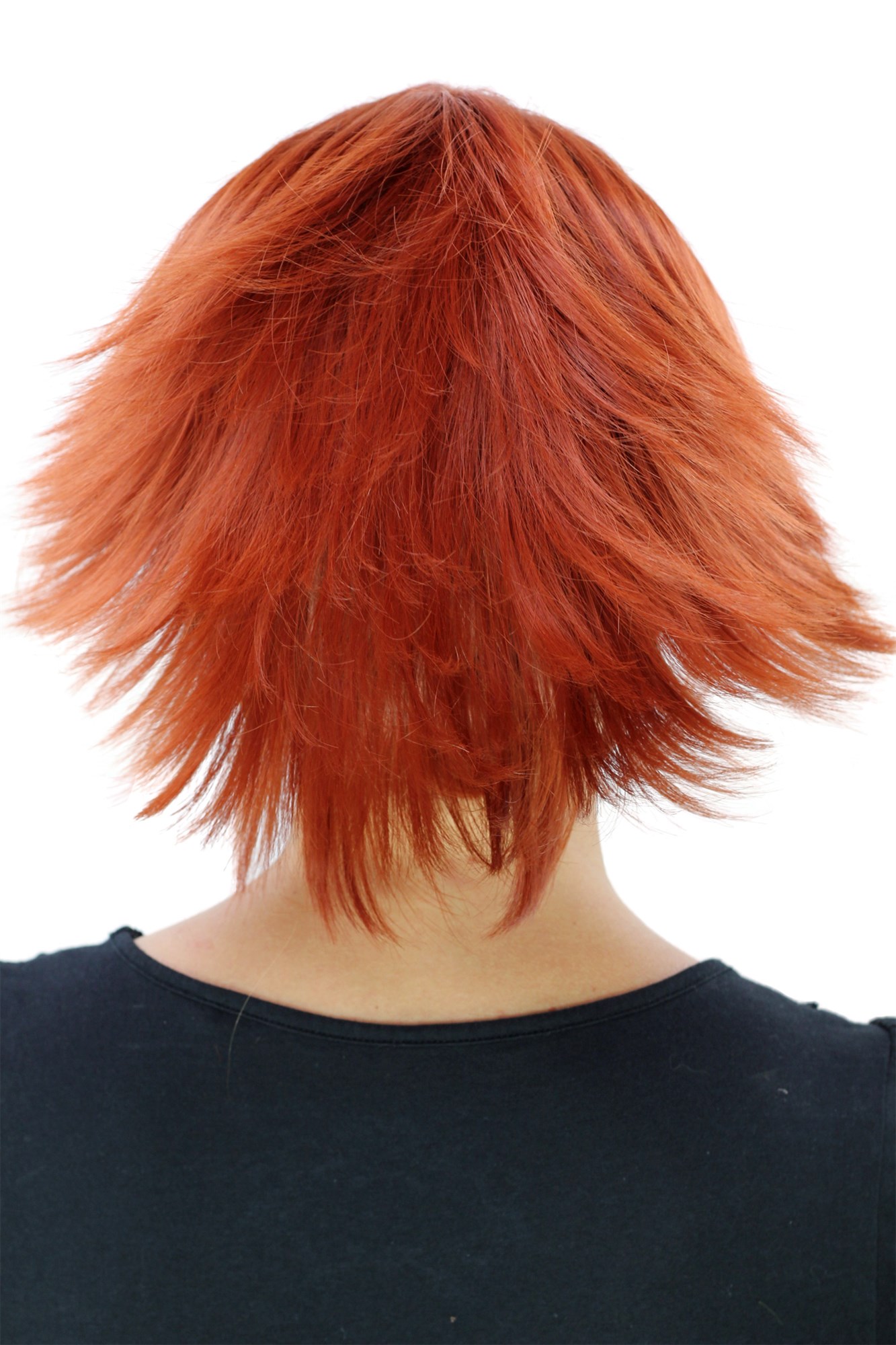 hochwertige Qualitätsperücken, Perücke Cosplay rot Scheitel YZF-7049-350, Ansicht 4, WIG ME UP: Ihr Perücken Online Shop wellige Tressen-Perücke mit Kopfhaut-Imitat Rot kurze Haare für Damen