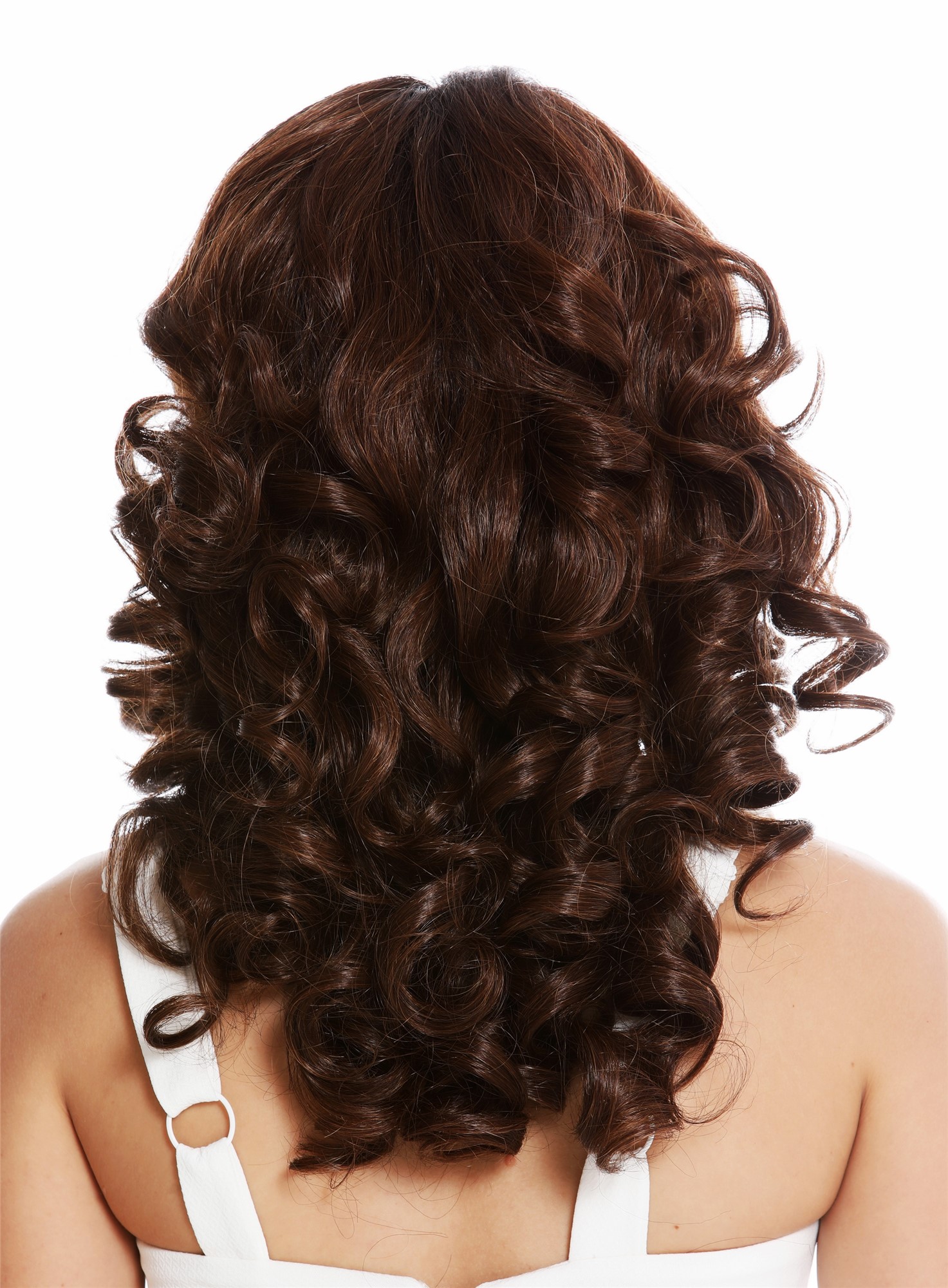 Quality Wigs, Ladies, brown-black mix, curled, long