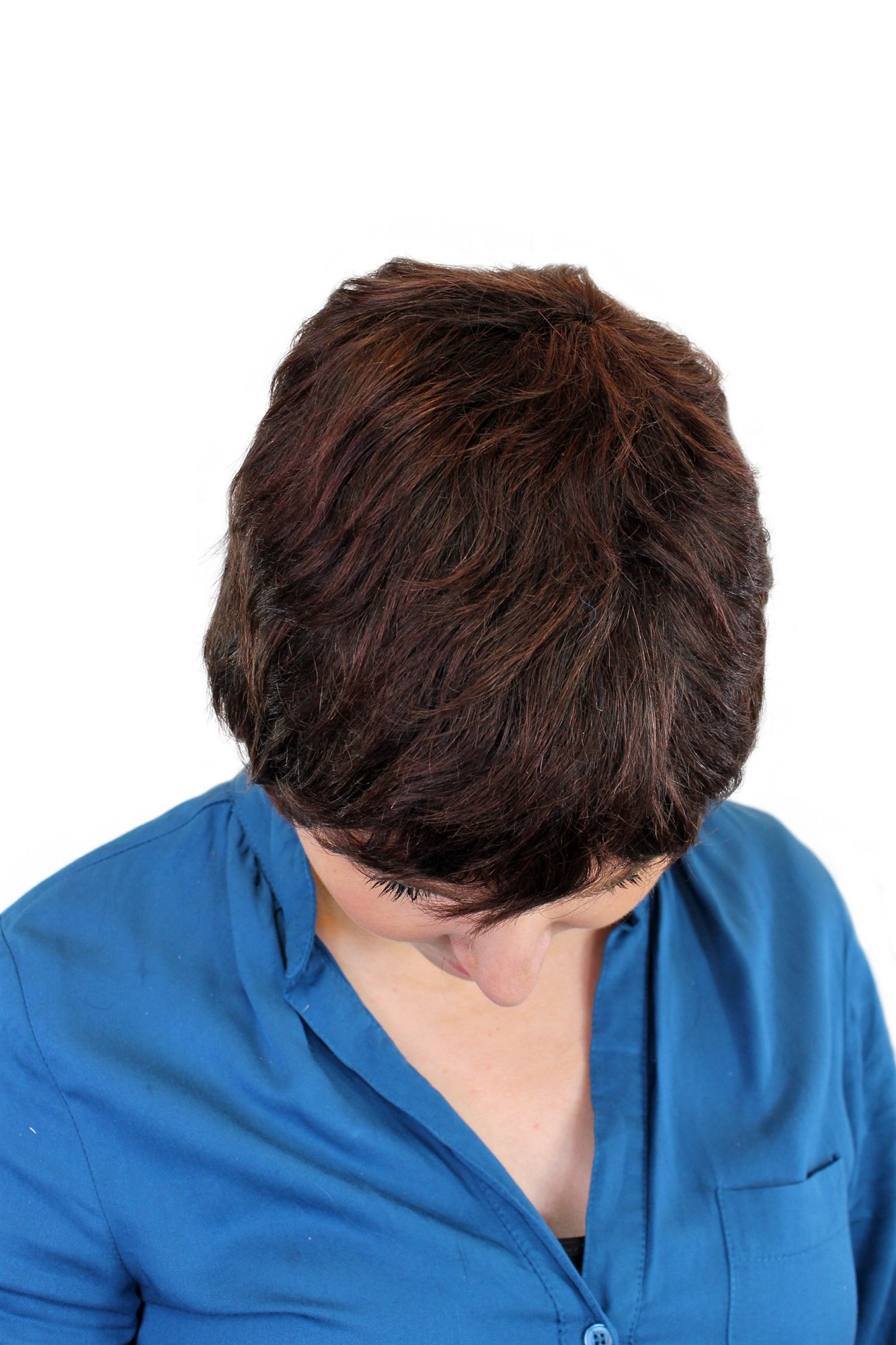 hochwertige Qualitätsperücken, Damen Perücke Echthaar Braun-Mix 8065HH-2T33, Ansicht 6, WIG ME UP: Ihr Perücken Online Shop glatte Tressen-Perücke 100% Echthaar Braun kurze Haare für Damen