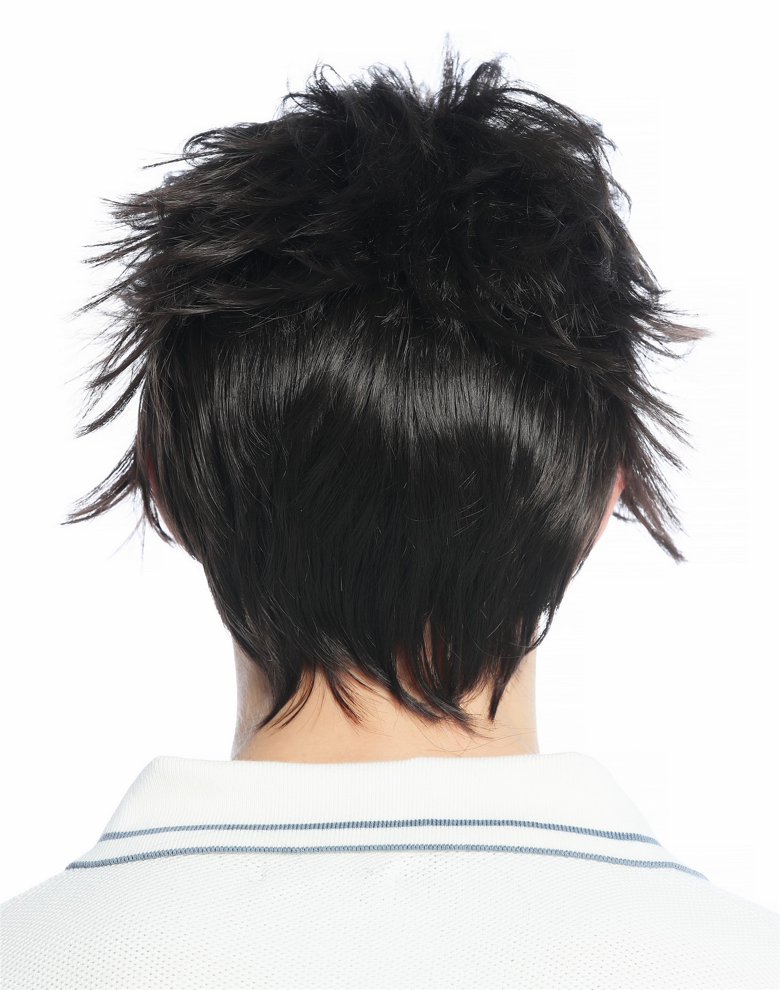 hochwertige Qualitätsperücken, Perücke kurz wild retro 80er toupiert wie ungekämmt Braun M-252A-6, Ansicht 5, WIG ME UP: Ihr Perücken Online Shop glatte Tressen-Perücke Mittelbraun kurze Haare für Unisex