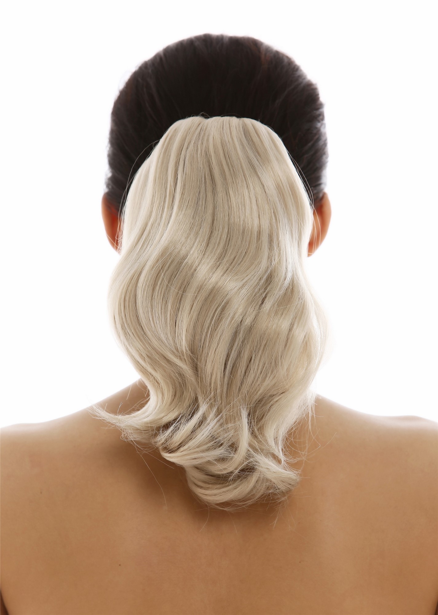 Ponytail extension hairpiece shoulder length wavy bright light blond SA04-22, view 2, WIG ME UP: Your Perücken Online Shop Ponytails, ash blonde, wavy, short
