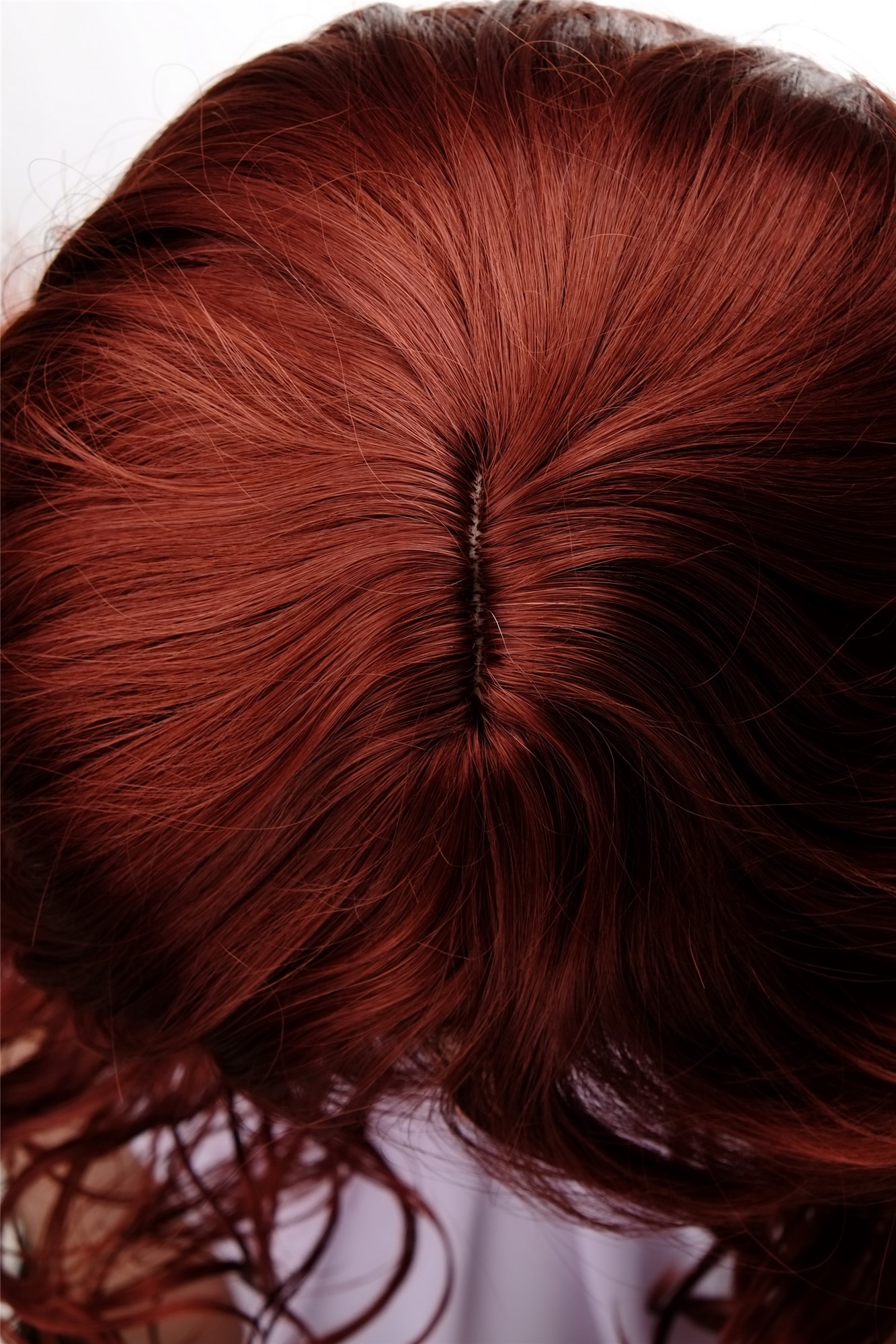 Lady  Wig long wavy and curly ends long fringe (for side parting) dark copper red 22", view 6, WIG ME UP: Your Perücken Online Shop Quality Wigs, Ladies, copper, wavy, long