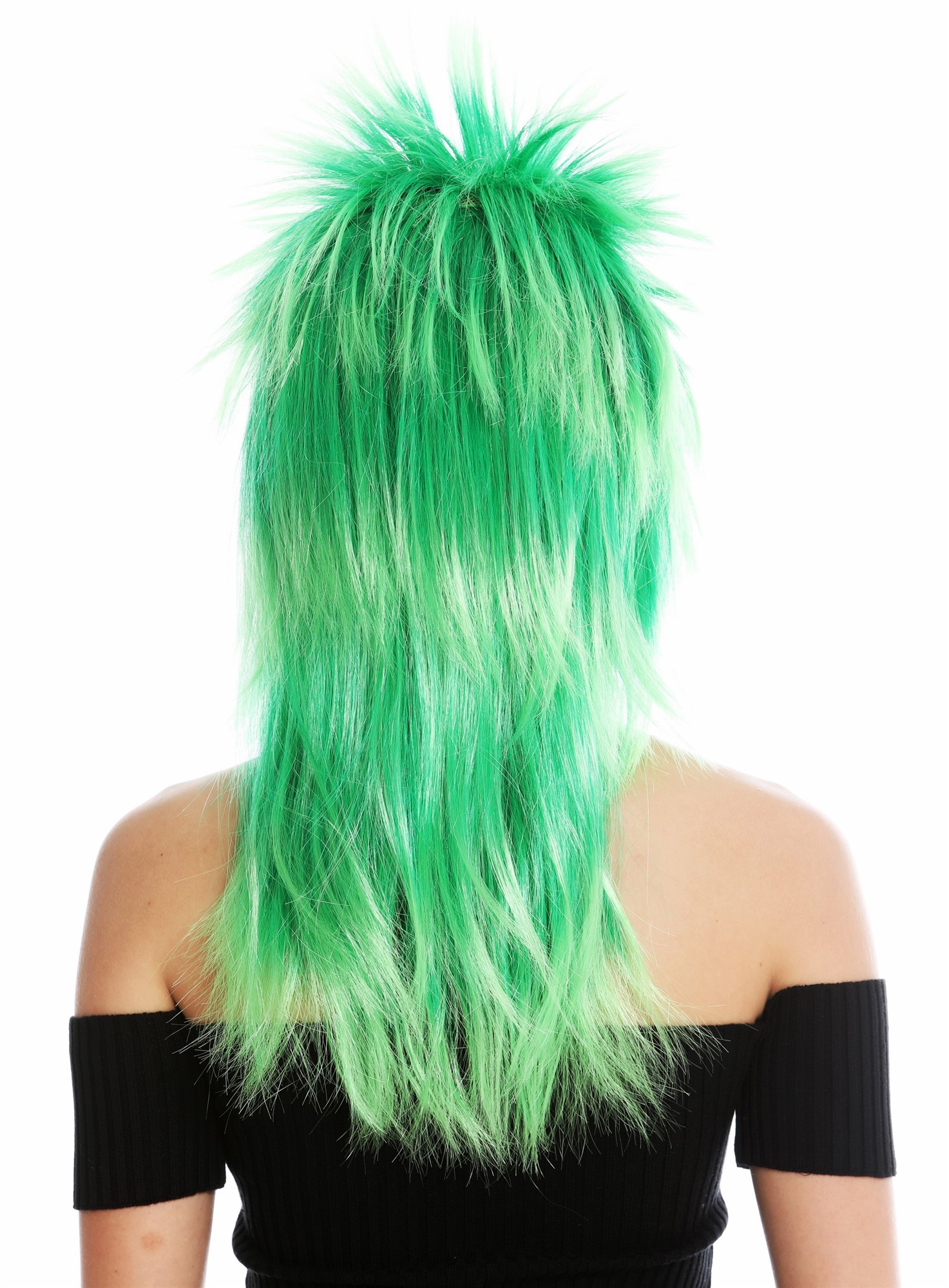 Party Wig, Unisex, green mix, straight, long