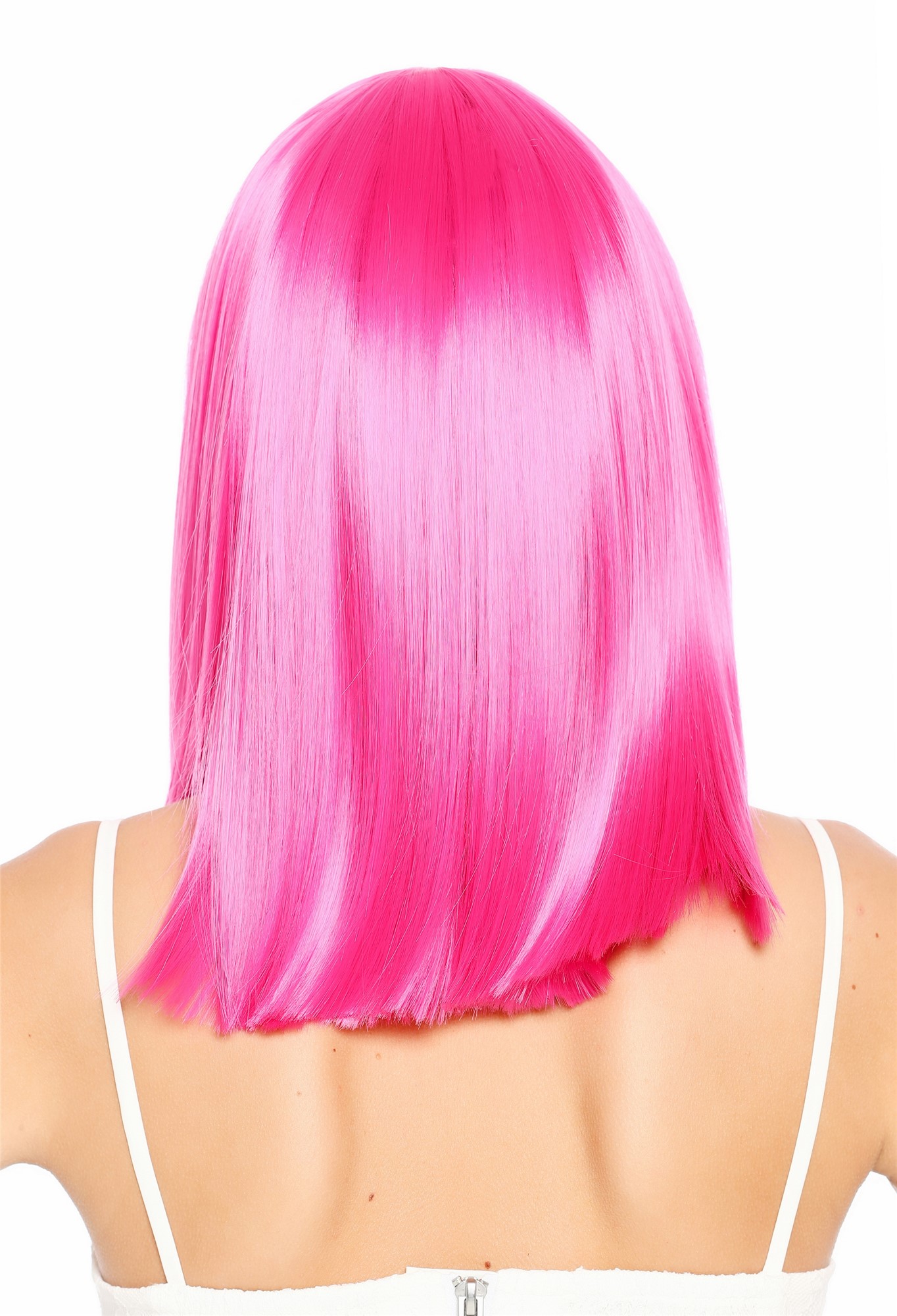 Damenperücke schulterlang blunt cut glatt breiter Pony Disco Rosa Pink SZL1498-DHT8D
