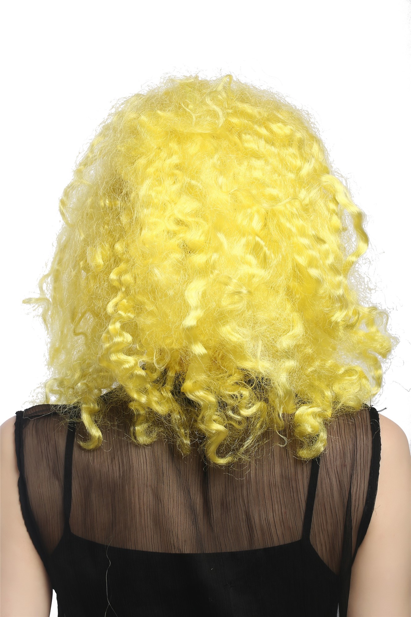 günstige Party Perücke, Perücke Krause Locken Afro Gelb Haarreif 3046-PP310, Ansicht 3, WIG ME UP: Ihr Perücken Online Shop lockige Party Perücke Gelb schulterlange Haare für Damen