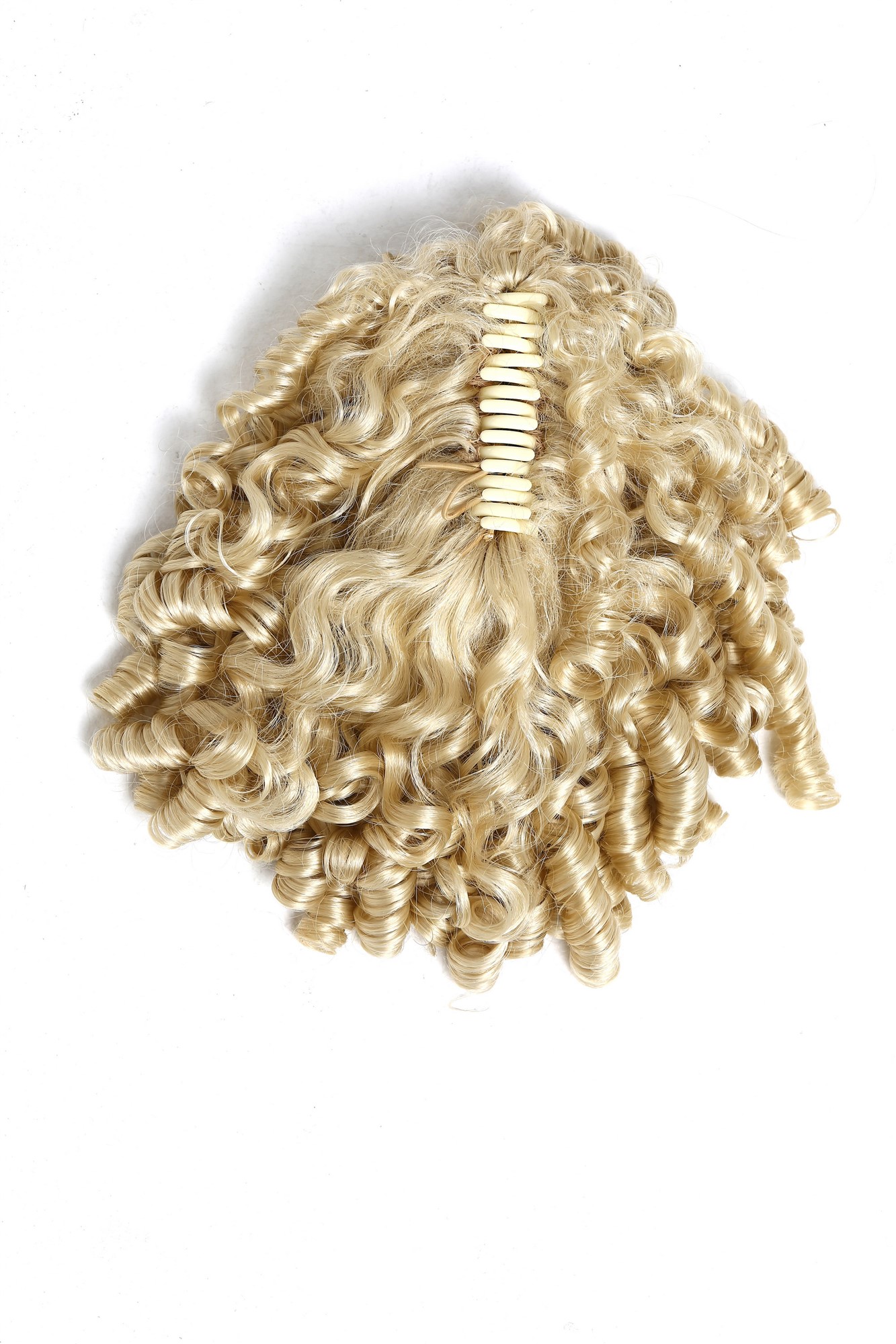 hochwertiger Zopf Pferdeschwanz Korkenzieher-Locken lockig Platinblond N900A+2-V-613, Ansicht 6, WIG ME UP: Ihr Perücken Online Shop lockiges Zopf-Haarteil Platinblond 30 cm lang