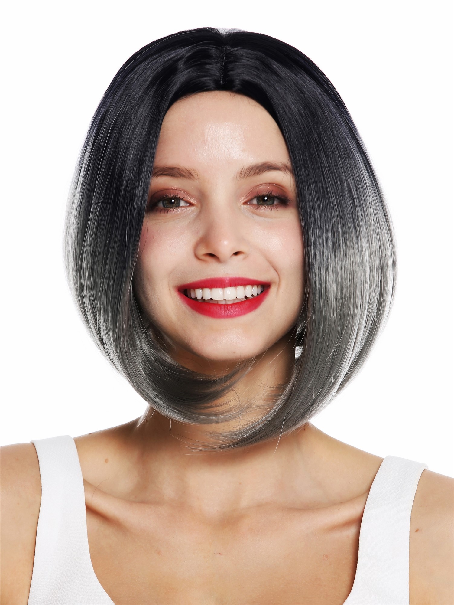 Quality Wigs, Ladies, black-gray mix, straight, short