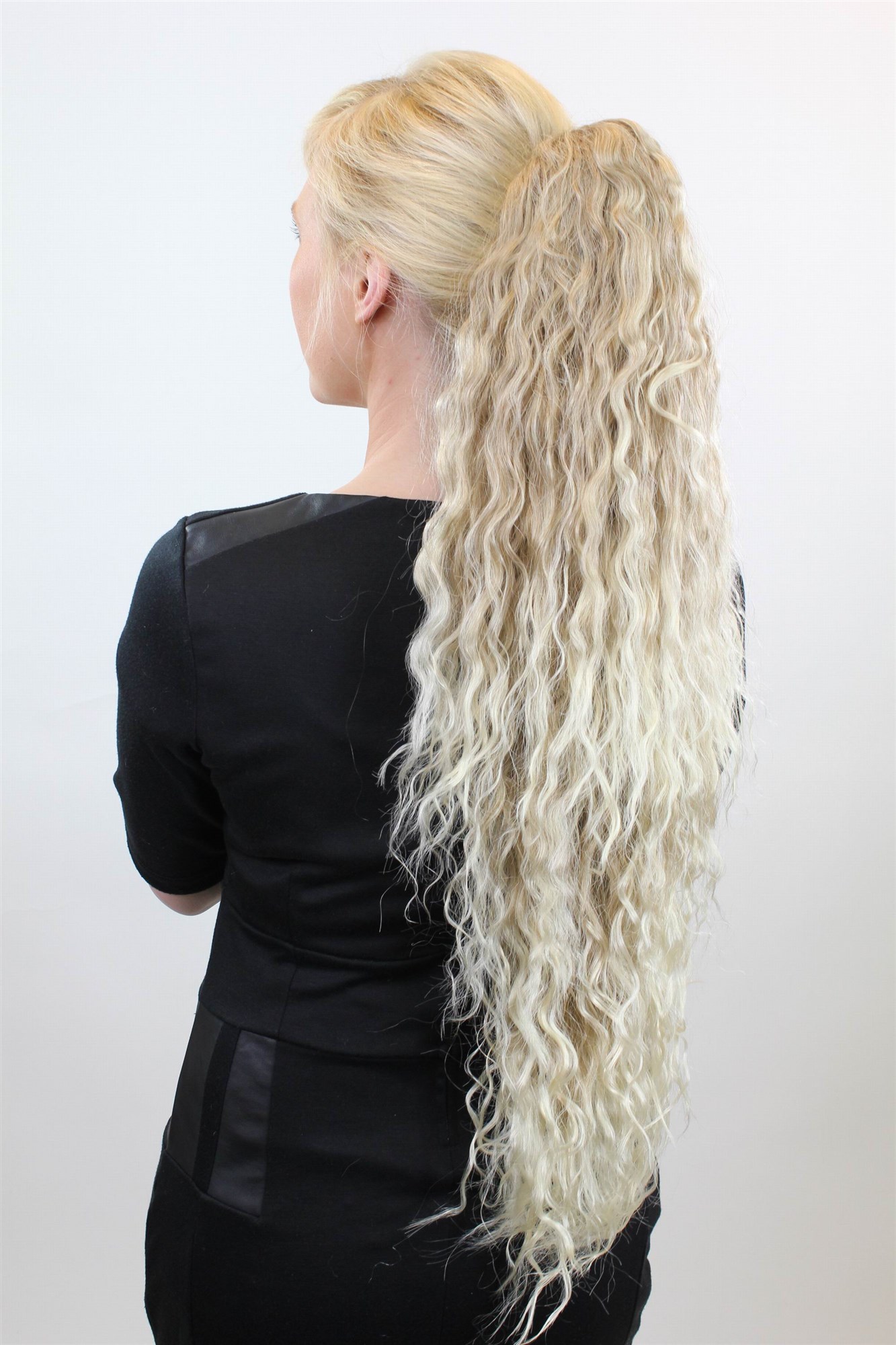 MOTHER OF PONYTAILS Hairpiece PONYTAIL extension EXTREMELY long MASSIVE volume kinked curls BLOND, view 2, WIG ME UP: Your Perücken Online Shop Ponytails, honey blonde-platinum blonde, curled, very long