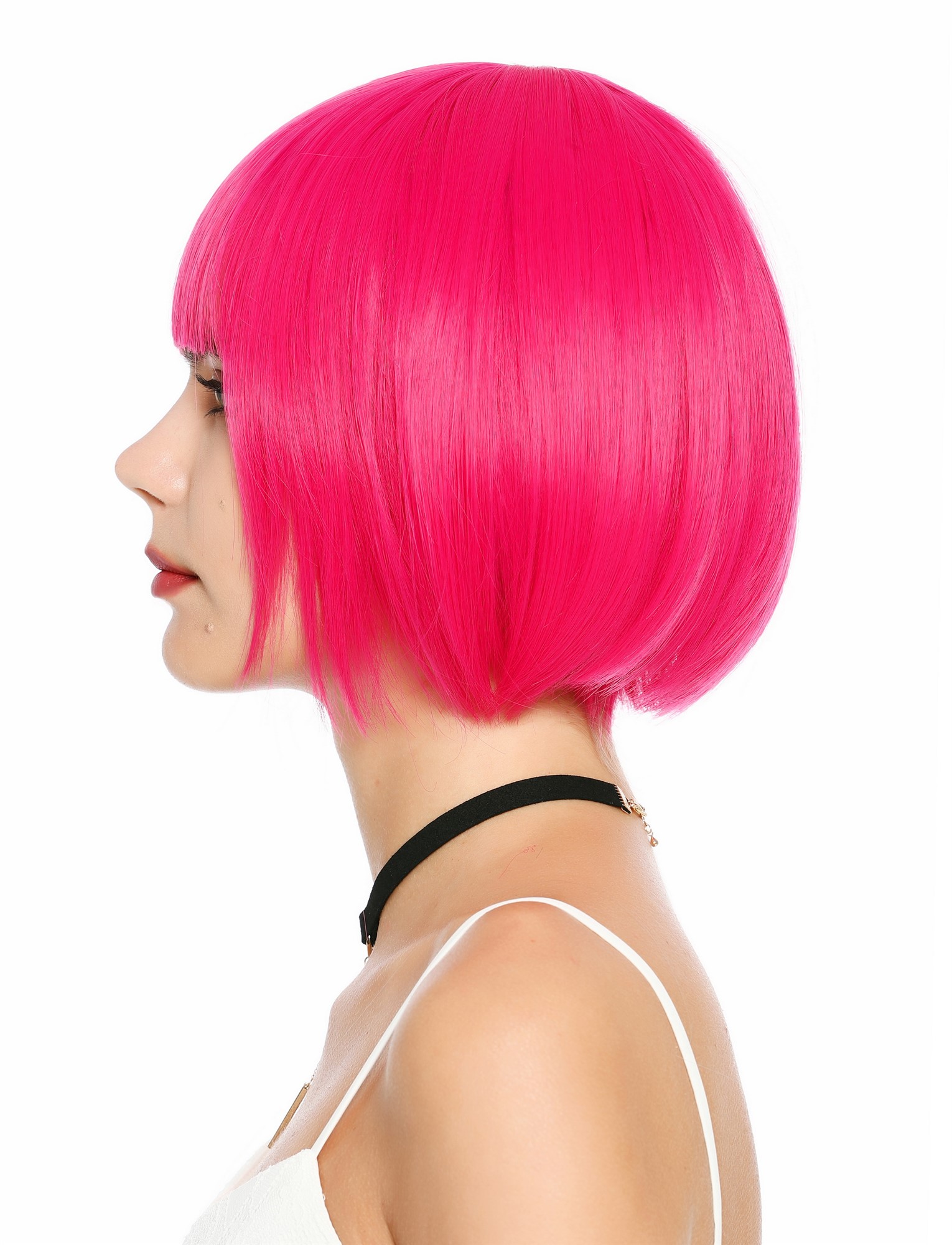 Damenperücke kurz Bob Pony glatt pink rosa SZL0751-DHT2356