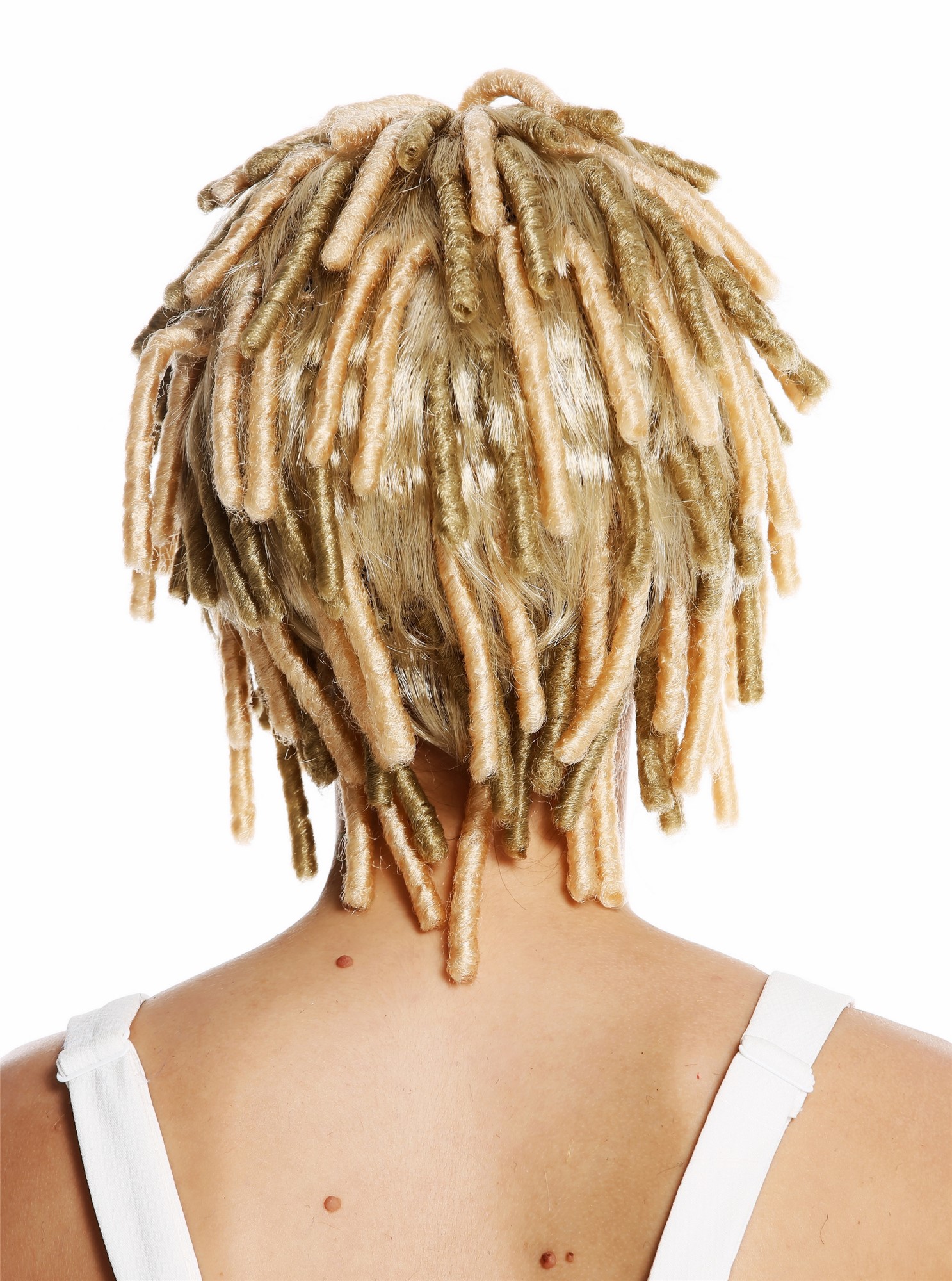 Party wig corkscrew curls afro short voluminous Rasta dreads light blonde DH1110, view 4, WIG ME UP: Your Perücken Online Shop Party Wig, Unisex, blond mix, curled, short