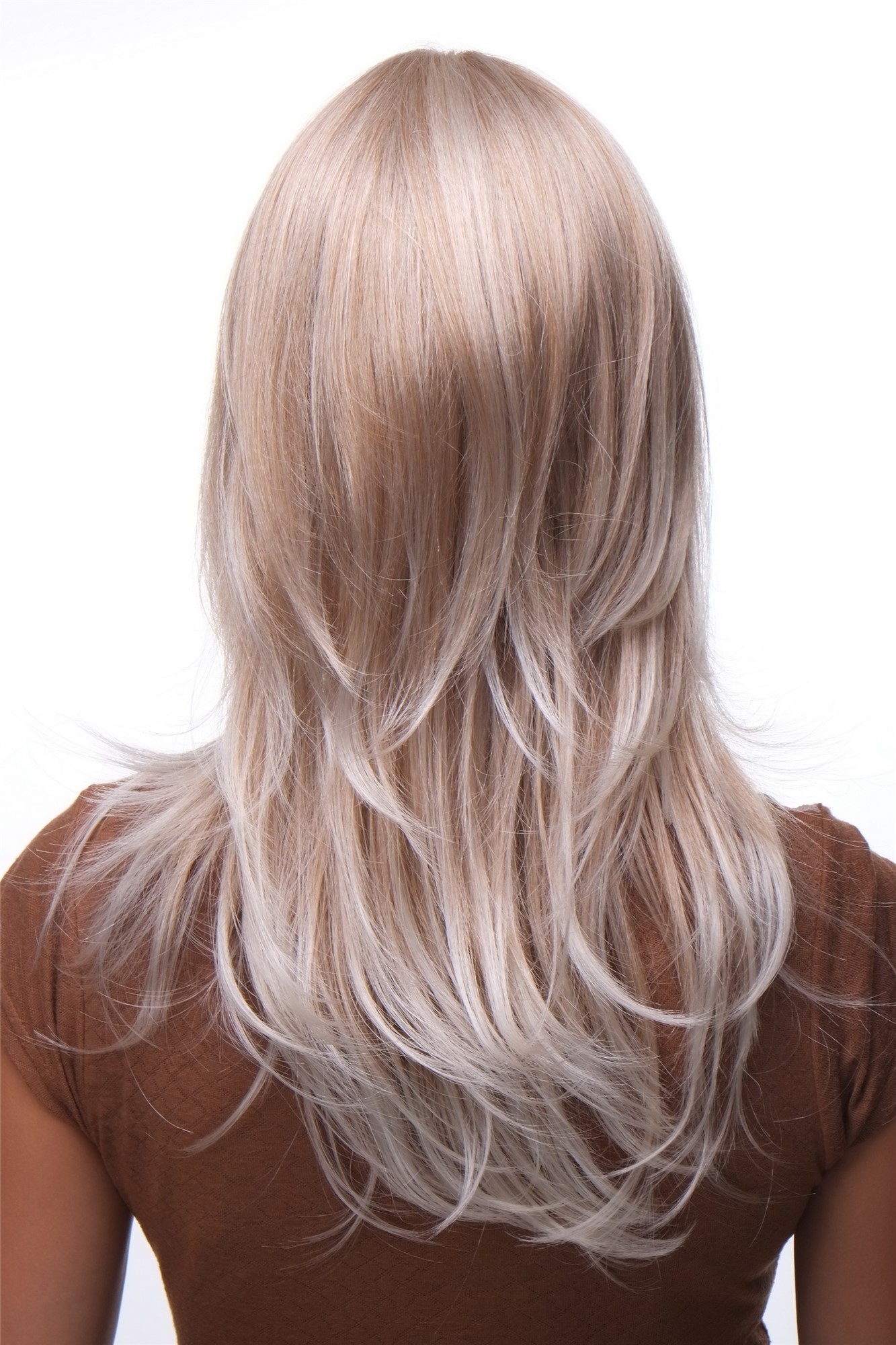 Lady wig blonde mix platinum layered straight medium length fringe parted 4038, view 4, WIG ME UP: Your Perücken Online Shop Quality Wigs, Ladies, blond mix, straight, long