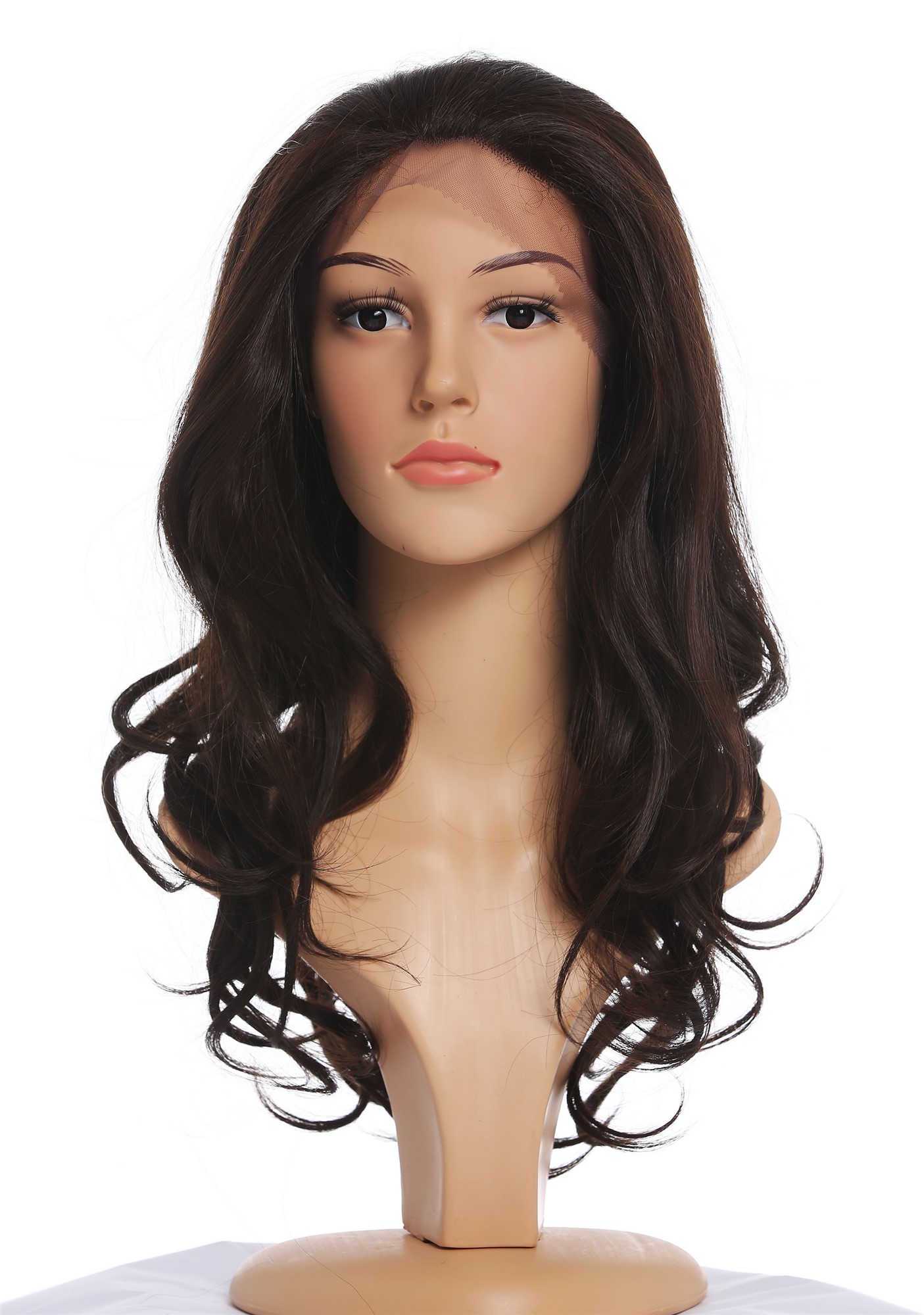Women's wig lace front long wavy voluminous dark brown mix TYM-061-LF, view 8, WIG ME UP: Your Perücken Online Shop Quality Wigs, Ladies, brown mix, curled, long