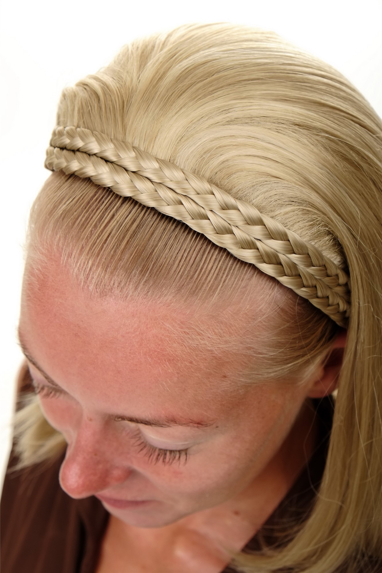 Hair Circlets, ash blonde, Braided, shoulder-length