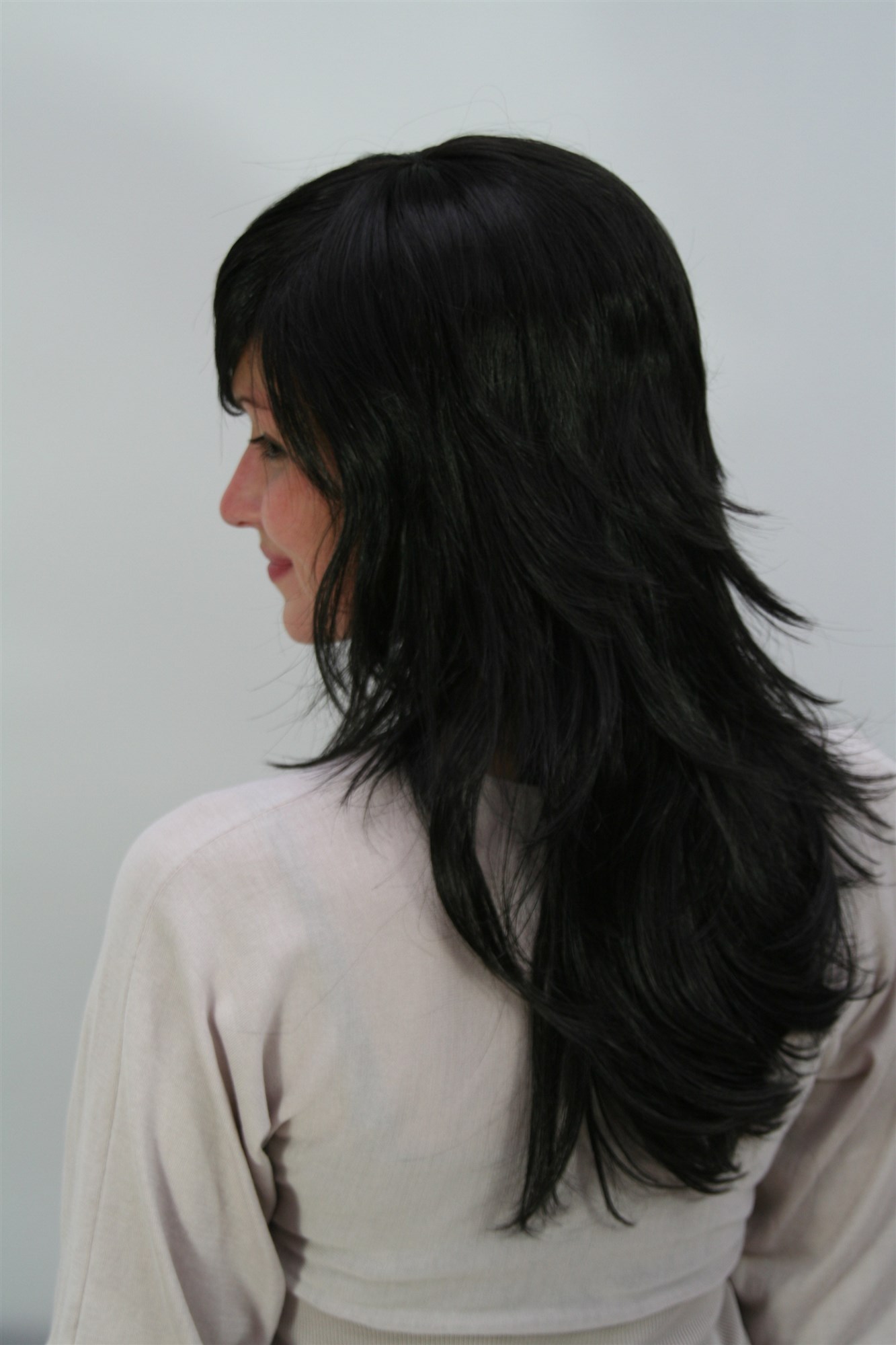 RAVEN black LADY FASHION  WIG layered cut GOTHIC Visual Kei (9265 Colour 1B), view 3, WIG ME UP: Your Perücken Online Shop Quality Wigs, Ladies, velvet black, wavy, long