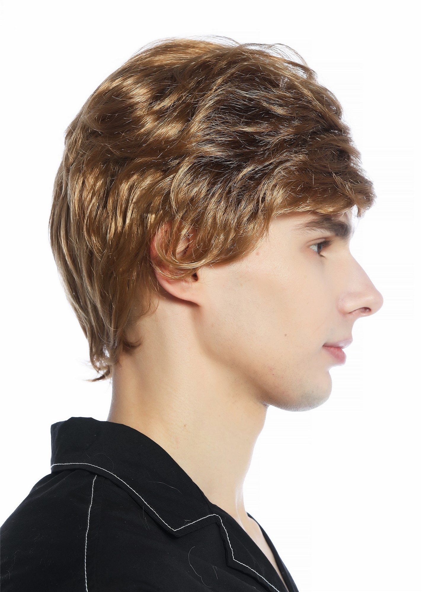 Wig Men Women unisex short slightly waved dense dark blond DW1335, view 5, WIG ME UP: Your Perücken Online Shop Quality Wigs, Unisex, dark blonde, curled, short