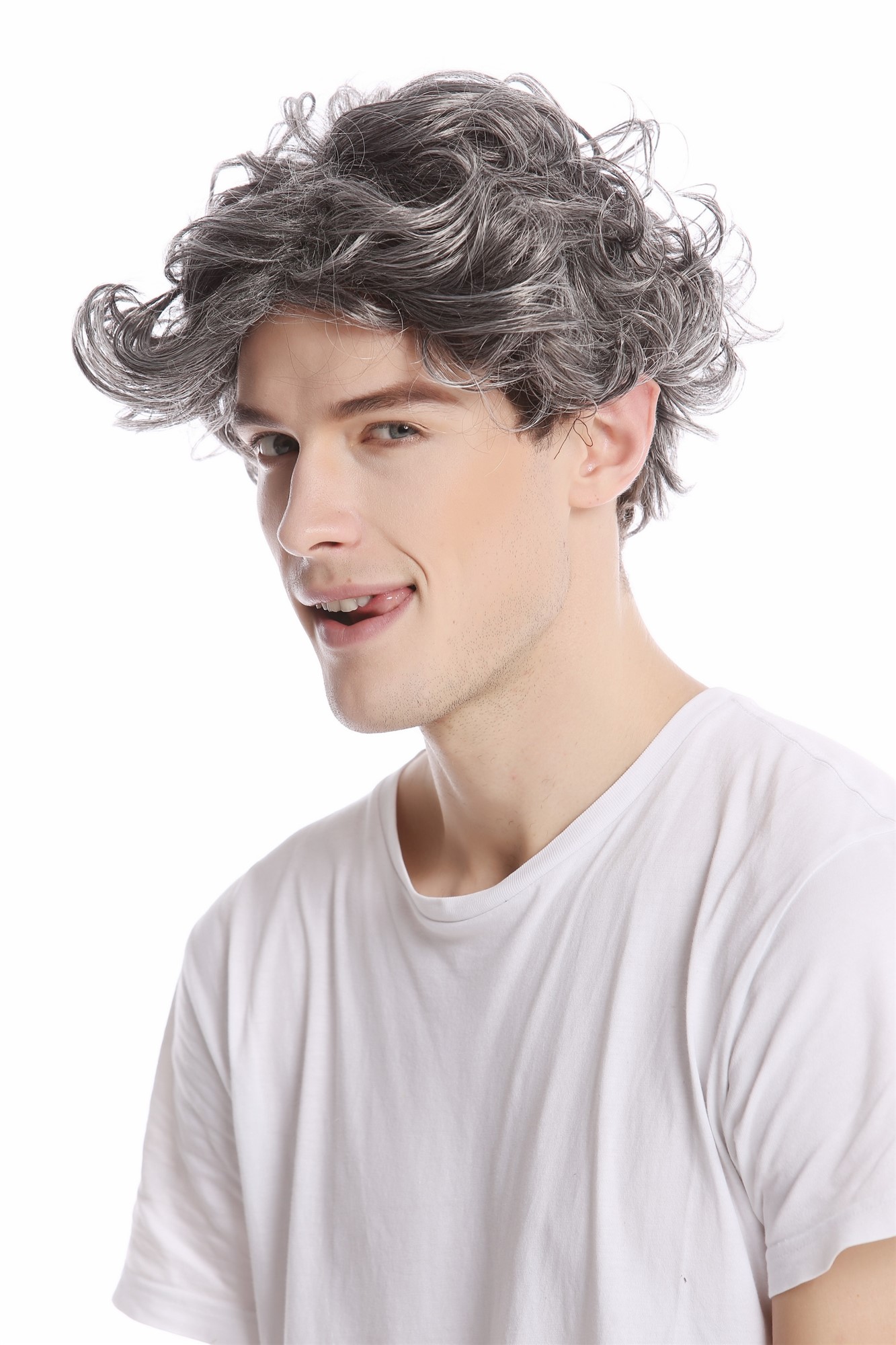 GFW963-44 Men Gents or Lady Wig short casual to wild curly voluminous youthful look dark gray grey, view 2, WIG ME UP: Your Perücken Online Shop Quality Wigs, Men, dark gray, curled, short
