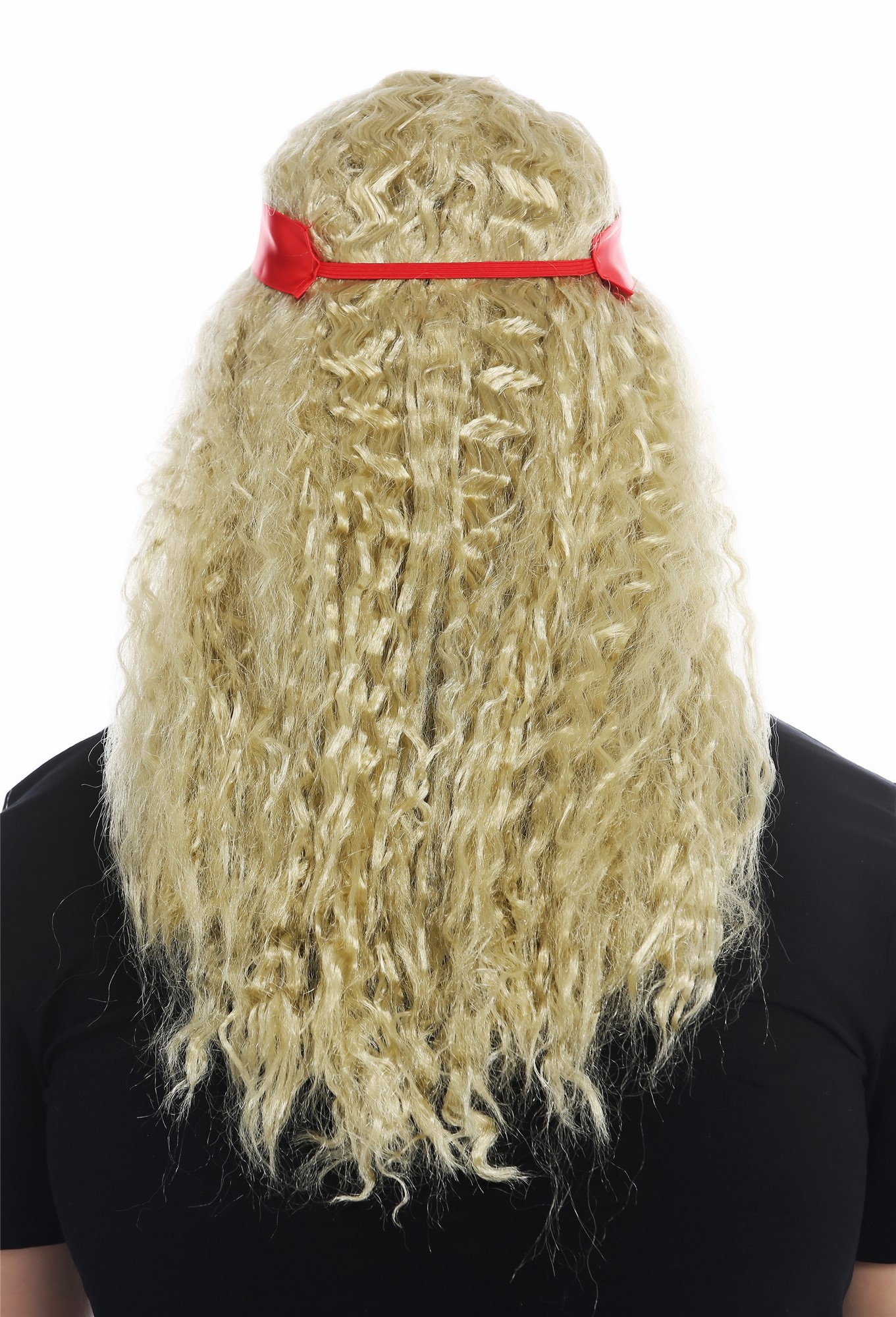 Wig women men long headband middle parting hippie 60's blonde curls 31912, view 6, WIG ME UP: Your Perücken Online Shop Party Wig, Unisex, light blonde, curled, long