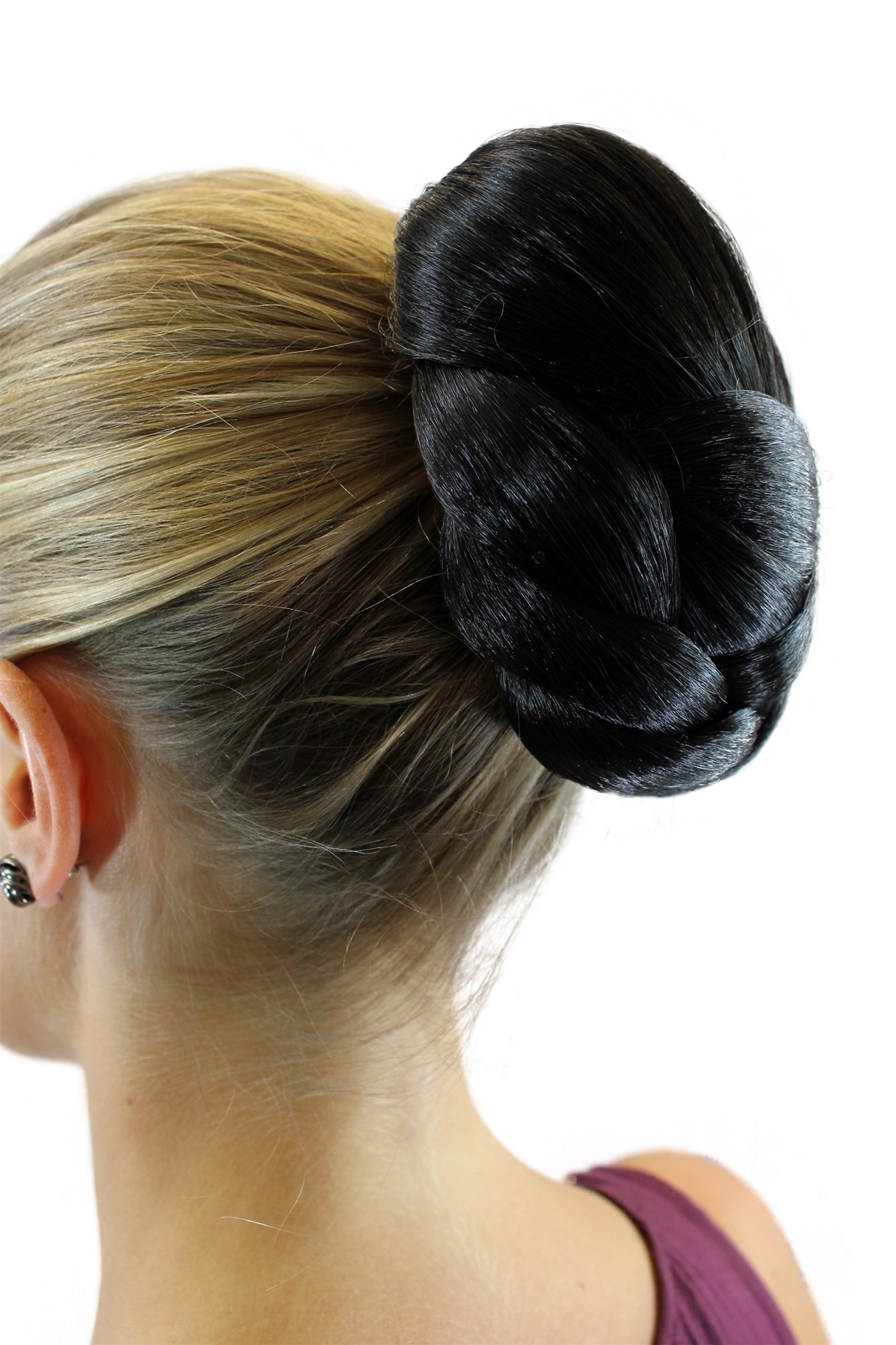 Haarteil Evita oval Dutt Haarknoten TC-2073-2, Ansicht 2, WIG ME UP: Ihr Perücken Online Shop geflochtener Dutt Haarteil Schwarzbraun