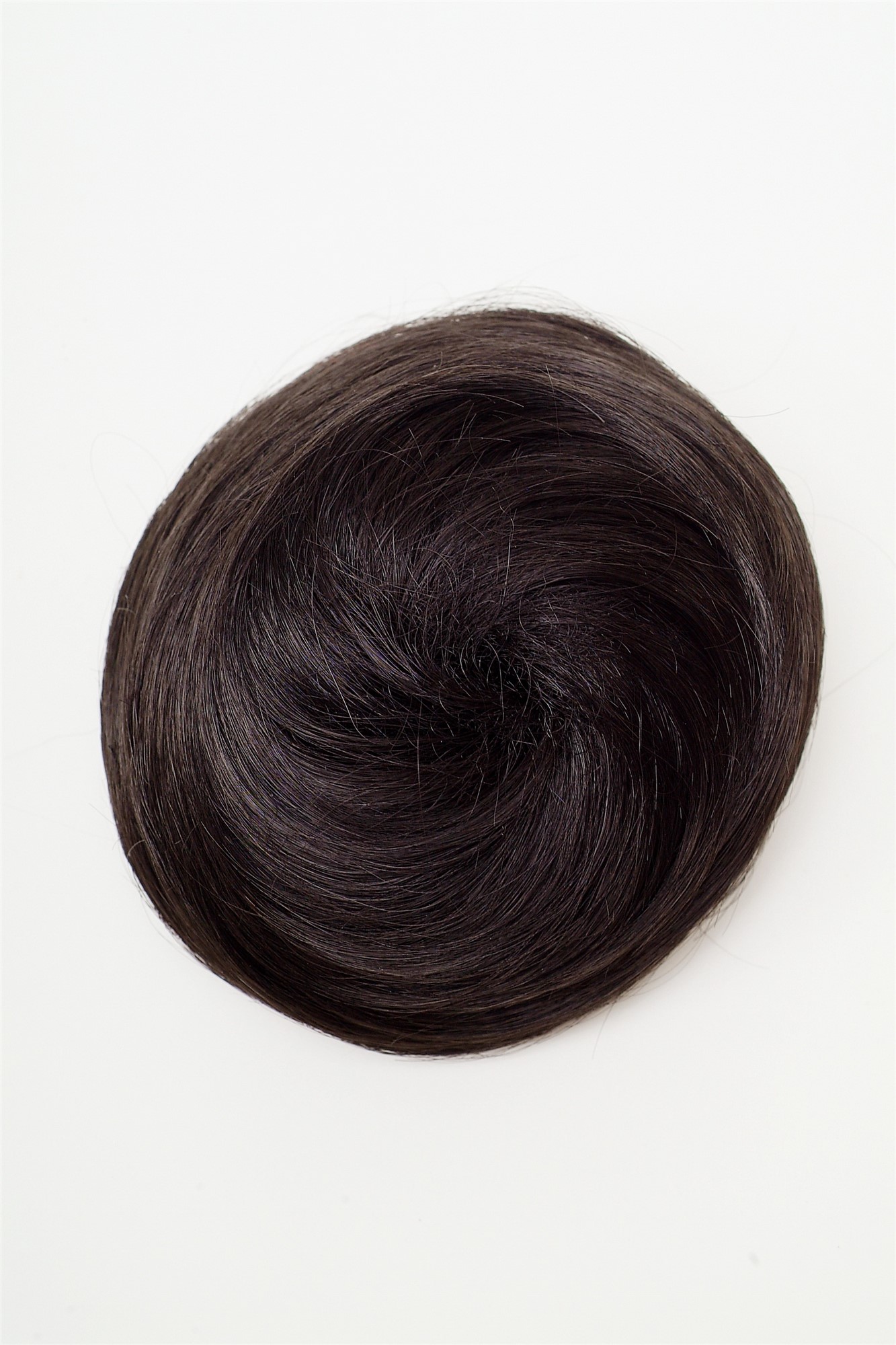 Dutt Haarknoten 60er Vintage Schwarz Modell: NHA-004B, Ansicht 3, WIG ME UP: Ihr Perücken Online Shop glatter Dutt Haarteil Samtschwarz