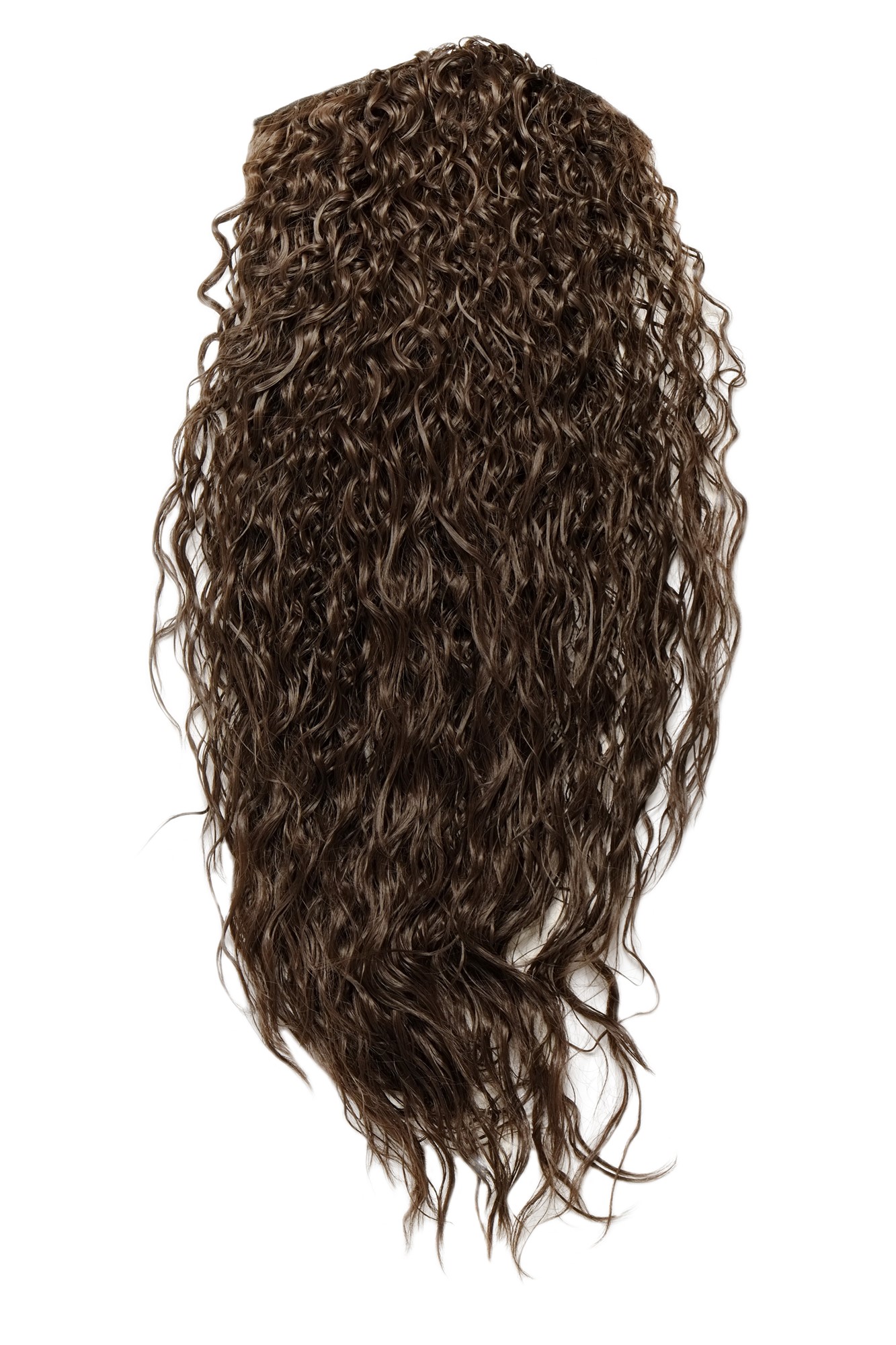 Halfwig, medium brown, curled, long