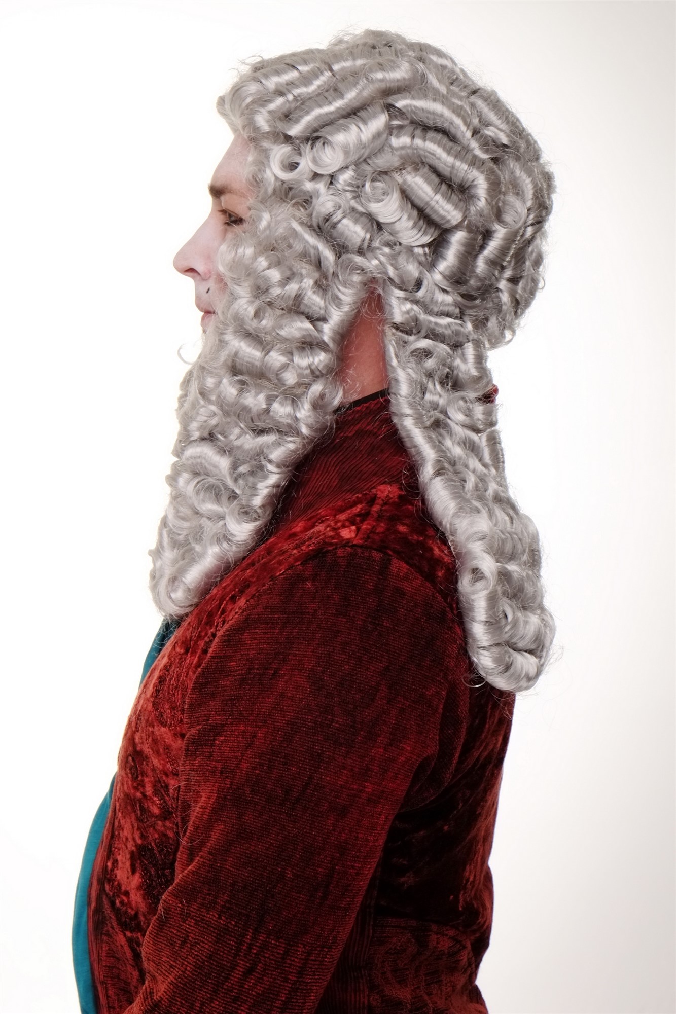 Party/Fancy Dress/Halloween Wig Lord baroque Aristocrat Judge King Noble grey colour, view 3, WIG ME UP: Your Perücken Online Shop Party Wig, Men, Grey, curled, long