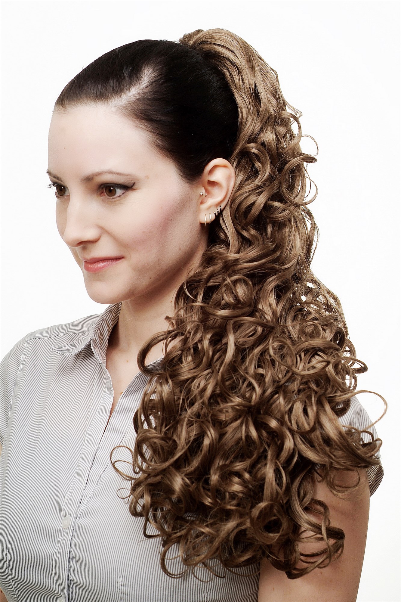 N310-14 Hairpiece PONYTAIL extension VERY long MASSIVE volume voluminous curly AMAZING curls kinks dark ash blond 23", view 3, WIG ME UP: Your Perücken Online Shop Ponytails, Dark Ash Blonde, curled, long