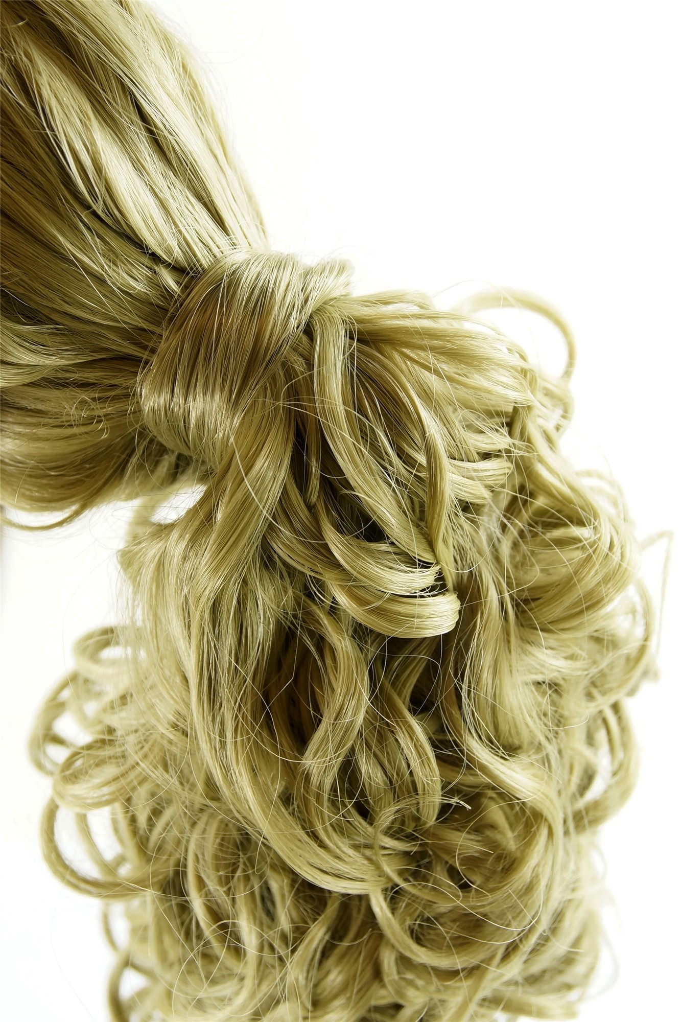 Scrunchie, light ash blonde, straight, short