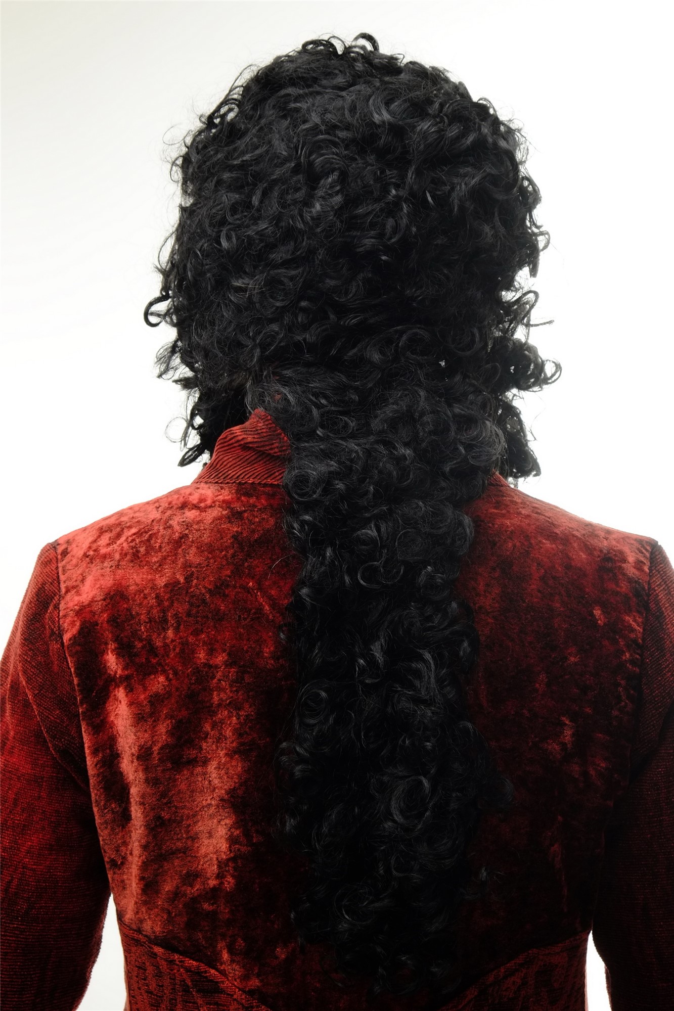 günstige Party Perücke, Perücke Barock Locken Schwarz Lang 90921-ZA103, Ansicht 4, WIG ME UP: Ihr Perücken Online Shop lockige Party Perücke Schwarz lange Haare für Herren