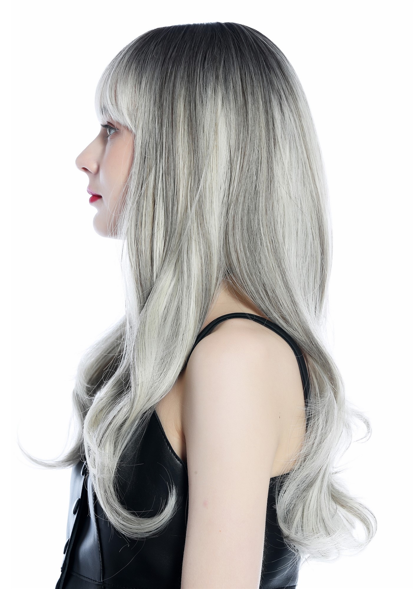 hochwertige Qualitätsperücken, Perücke Pony lang glatt Ombre Balayage gesträhnt Braun Hellblond LC271N-3-8/60A/80/88, Ansicht 3, WIG ME UP: Ihr Perücken Online Shop wellige Tressen-Perücke mit Kopfhaut-Imitat Braun-Hellblond-Mix lange Haare für Damen
