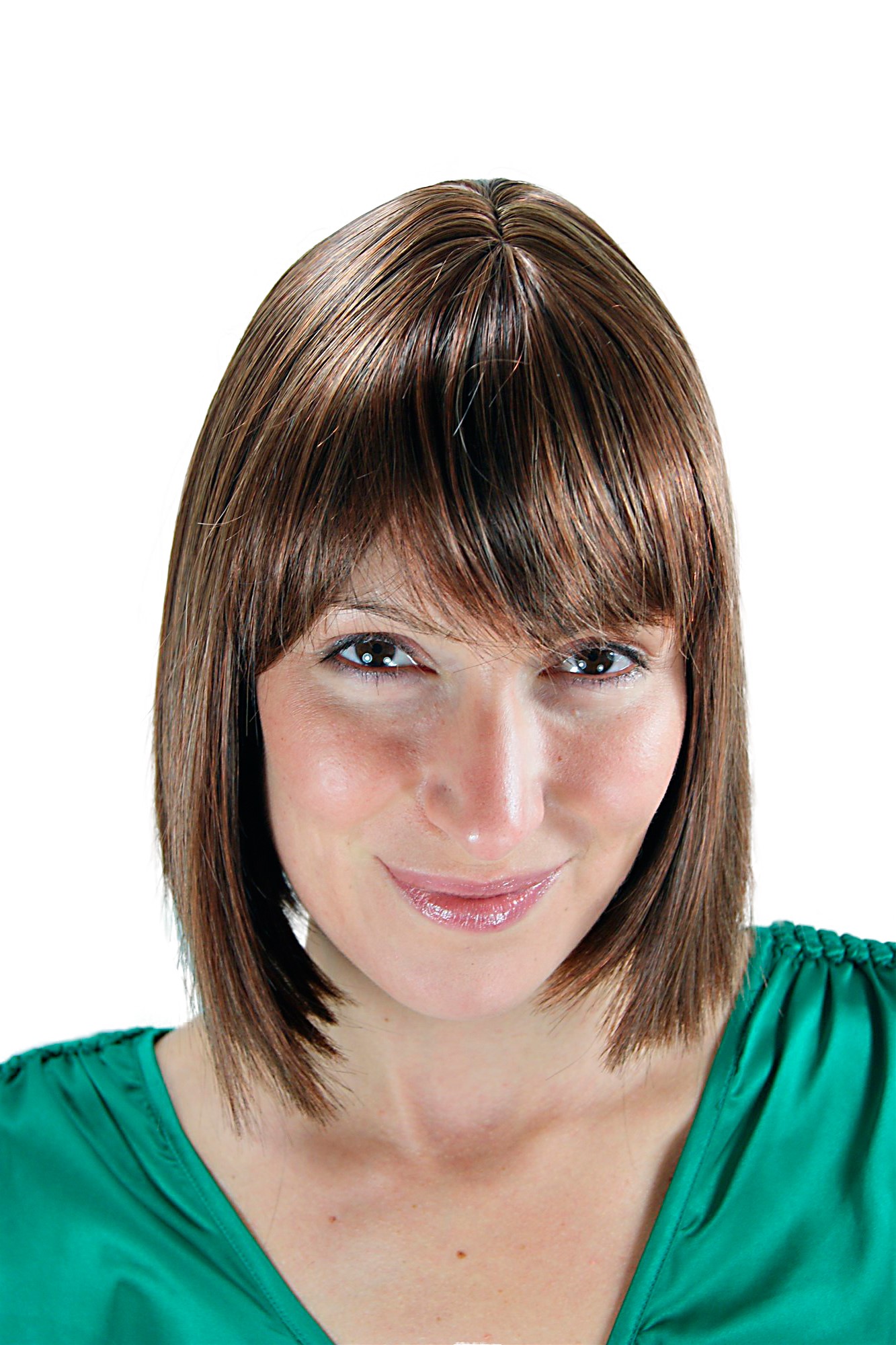 Lady women wig classic Bob Longbob bangs fringe straight short mixed brown 2212, front view, WIG ME UP: Your Perücken Online Shop Quality Wigs, Ladies, brown mix, straight, short