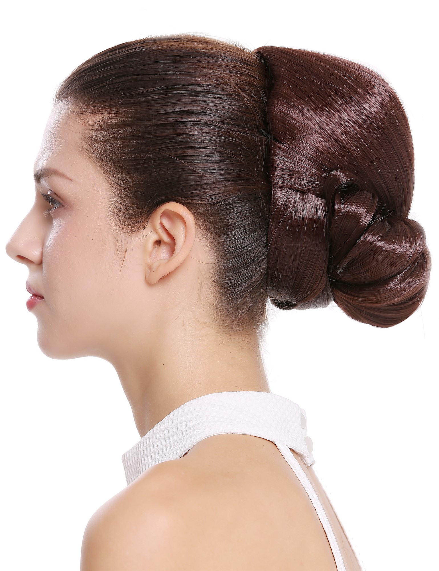 Dutt Haarknoten Groß Oma Mahagonibraun Braun N792-33, Ansicht 3, WIG ME UP: Ihr Perücken Online Shop glatter Dutt Haarteil Mahagonibraun