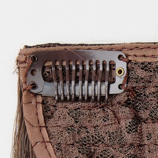 Clip-In Pony Scheitel hitzebeständig Faser Braun Kastanie Mahagoni YZF-3038-4T30, Ansicht 4, WIG ME UP: Ihr Perücken Online Shop glatter Clip-In Pony Dunkelbraun-Kupferbraun-Mix 17 cm lang