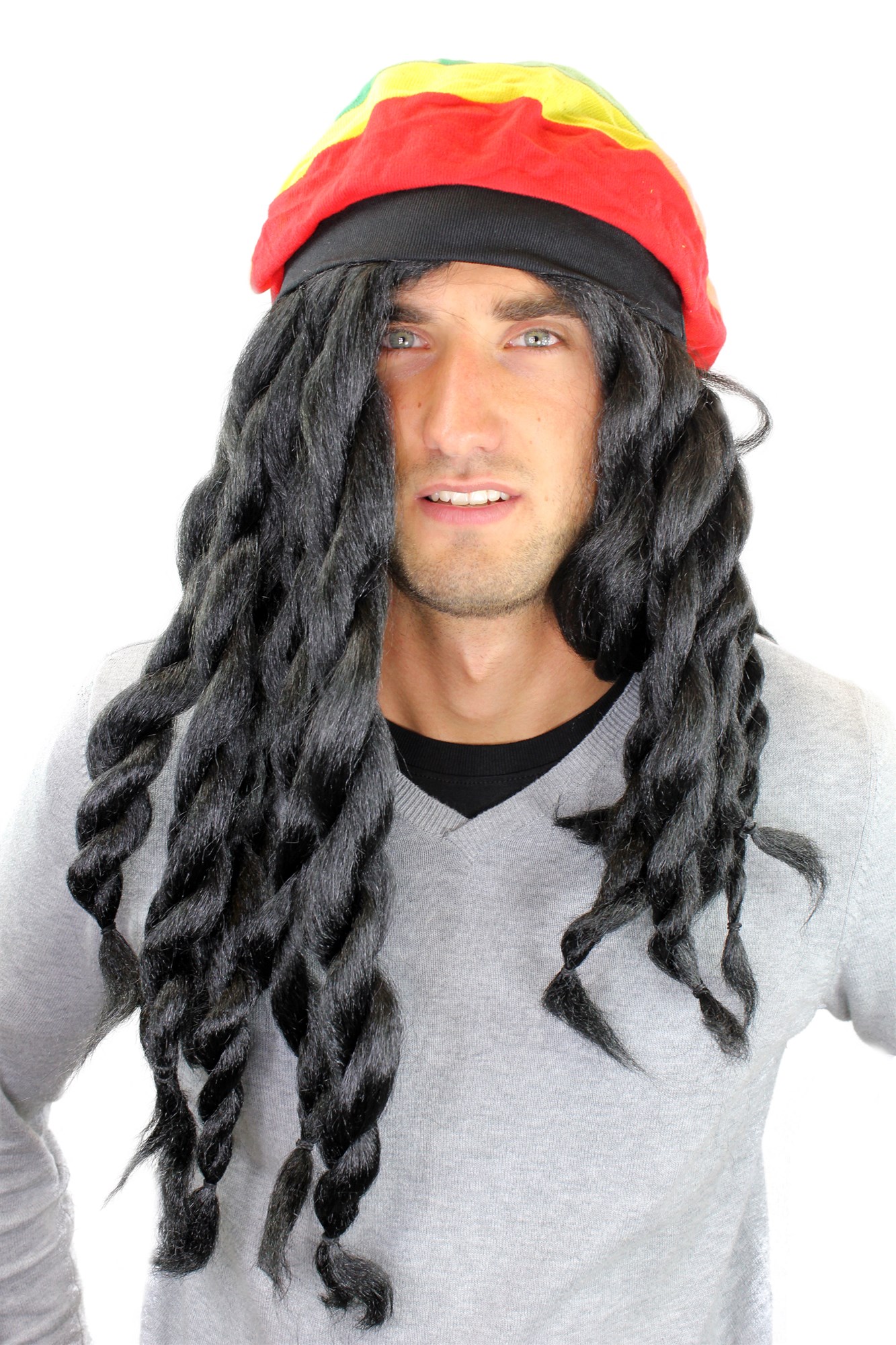 günstige Party Perücke, Perücke & Mütze: Rasta Pseudo-Dreadlocks Reggae 68901, Ansicht 6, WIG ME UP: Ihr Perücken Online Shop geflochtene Party Perücke Schwarz lange Haare Unisex