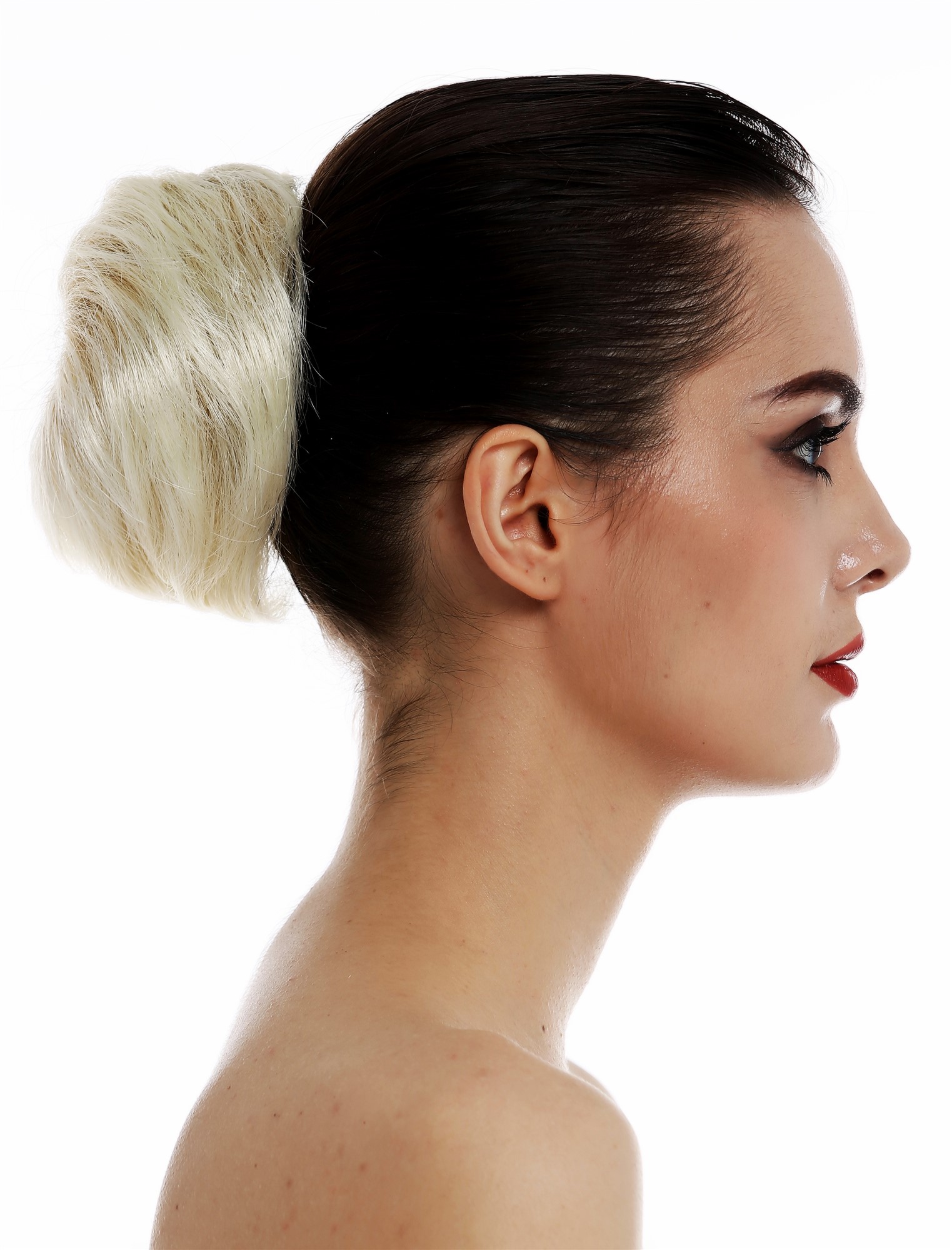 Haarteil Dutt Haarrose Retro Blond Mix TYP-208-24BT613, Ansicht 3, WIG ME UP: Ihr Perücken Online Shop glatter Dutt Haarteil Blond-Mix
