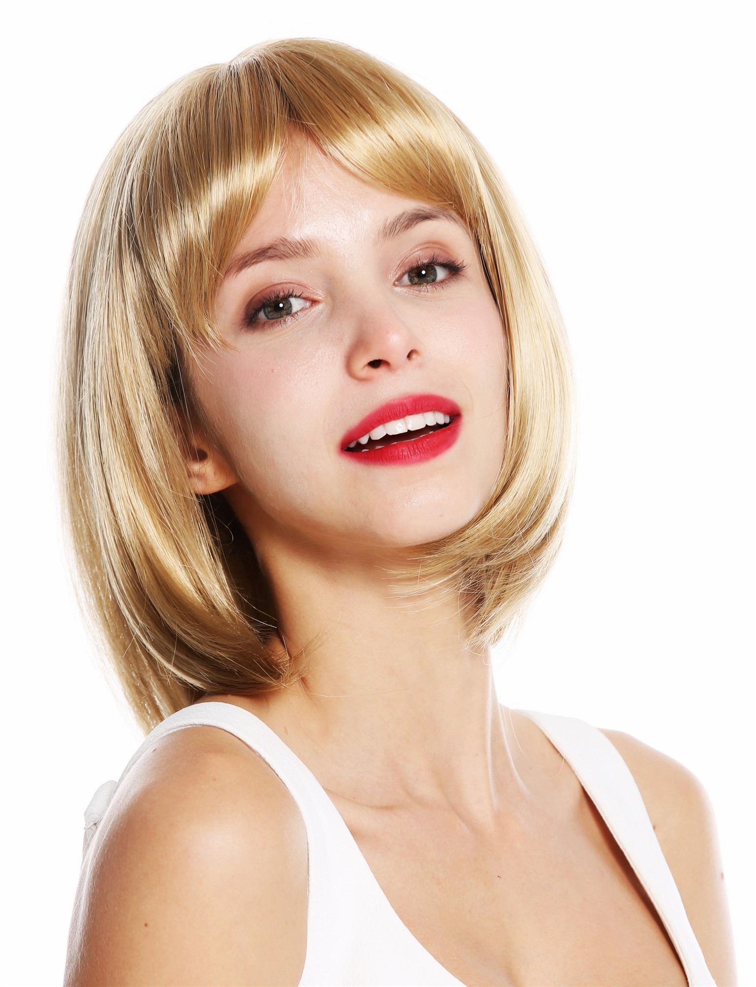 Women's wig medium length layered sleek waved tips blonde golden blonde VK-28, view 3, WIG ME UP: Your Perücken Online Shop Quality Wigs, Ladies, golden blonde, straight, long