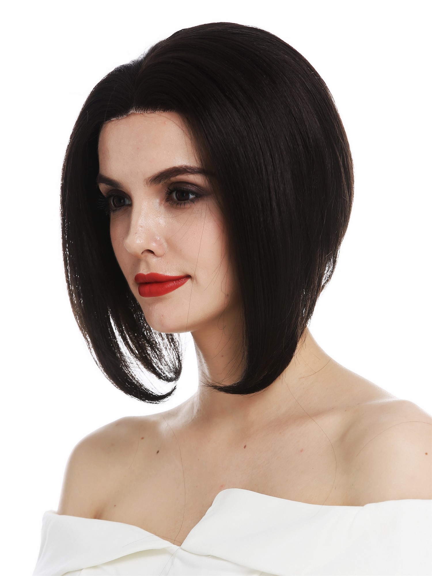 Women's wig lace front parting short bob clavi cut dark brown IVA-LF, view 3, WIG ME UP: Your Perücken Online Shop Quality Wigs, Ladies, dark brown, straight, short