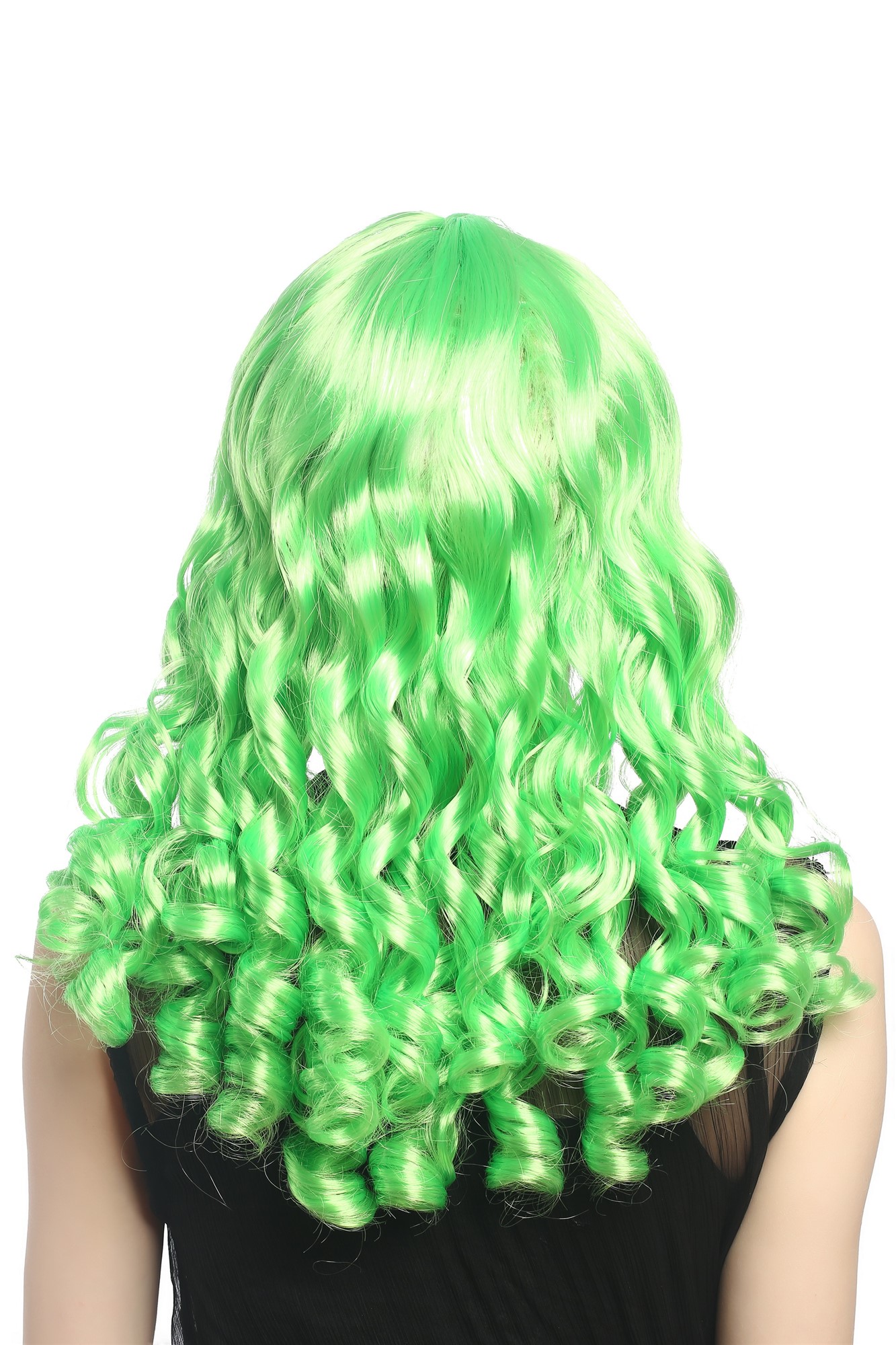 Party Wig, Ladies, light green, curled, long