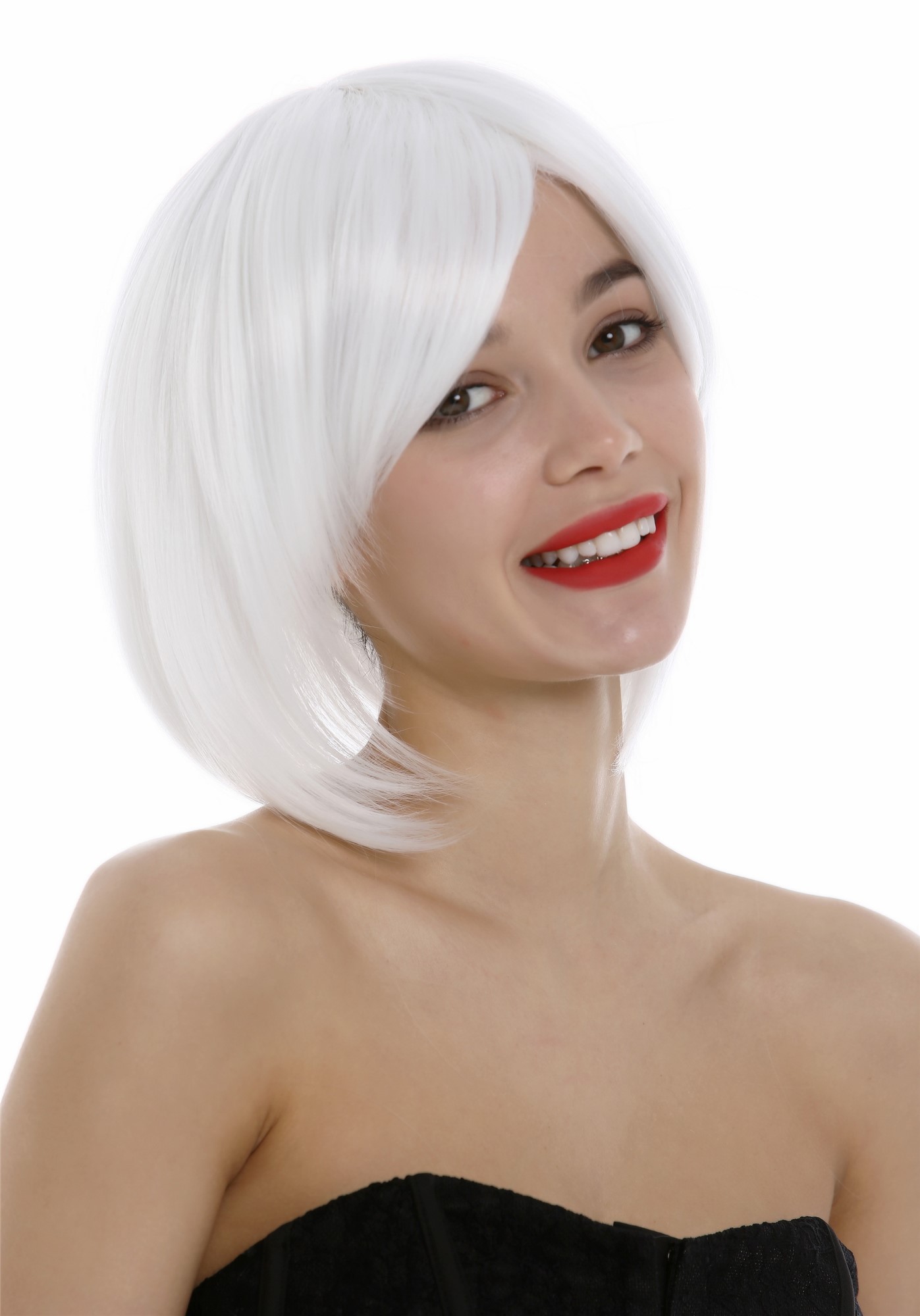 Lady Women wig cosplay short frayed Bob style parting white 1215, view 3, WIG ME UP: Your Perücken Online Shop Quality Wigs, Ladies, blossom white, straight, short