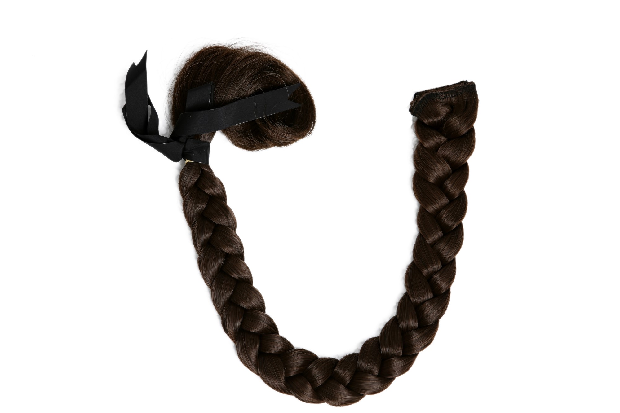 Braided Plait Hairpiece plaited Clip-in Extension long nedium ash brown SA101, view 4, WIG ME UP: Your Perücken Online Shop Ponytails, medium ash brown, Braided, long