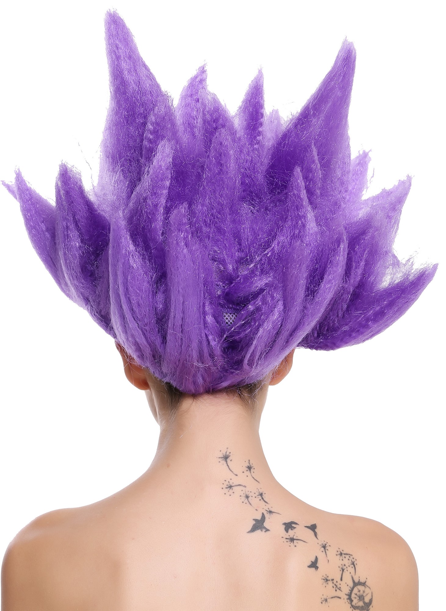 Lady Gents Man Party Wig Demon Devil Flower Fairy Storm purple teased high 91062, view 6, WIG ME UP: Your Perücken Online Shop Party Wig, Unisex, Purple, wavy, short