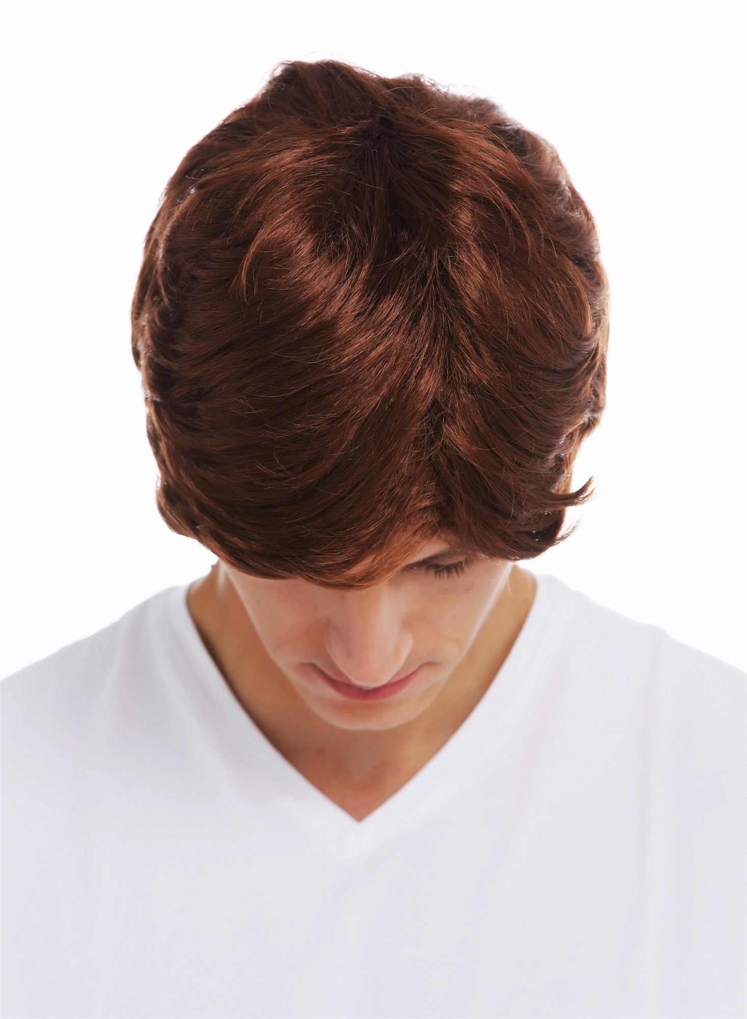 Men's wig Halloween carnival men man short parted brown reddish brown 7061, view 4, WIG ME UP: Your Perücken Online Shop Party Wig, Men, chestnut brown, straight, short