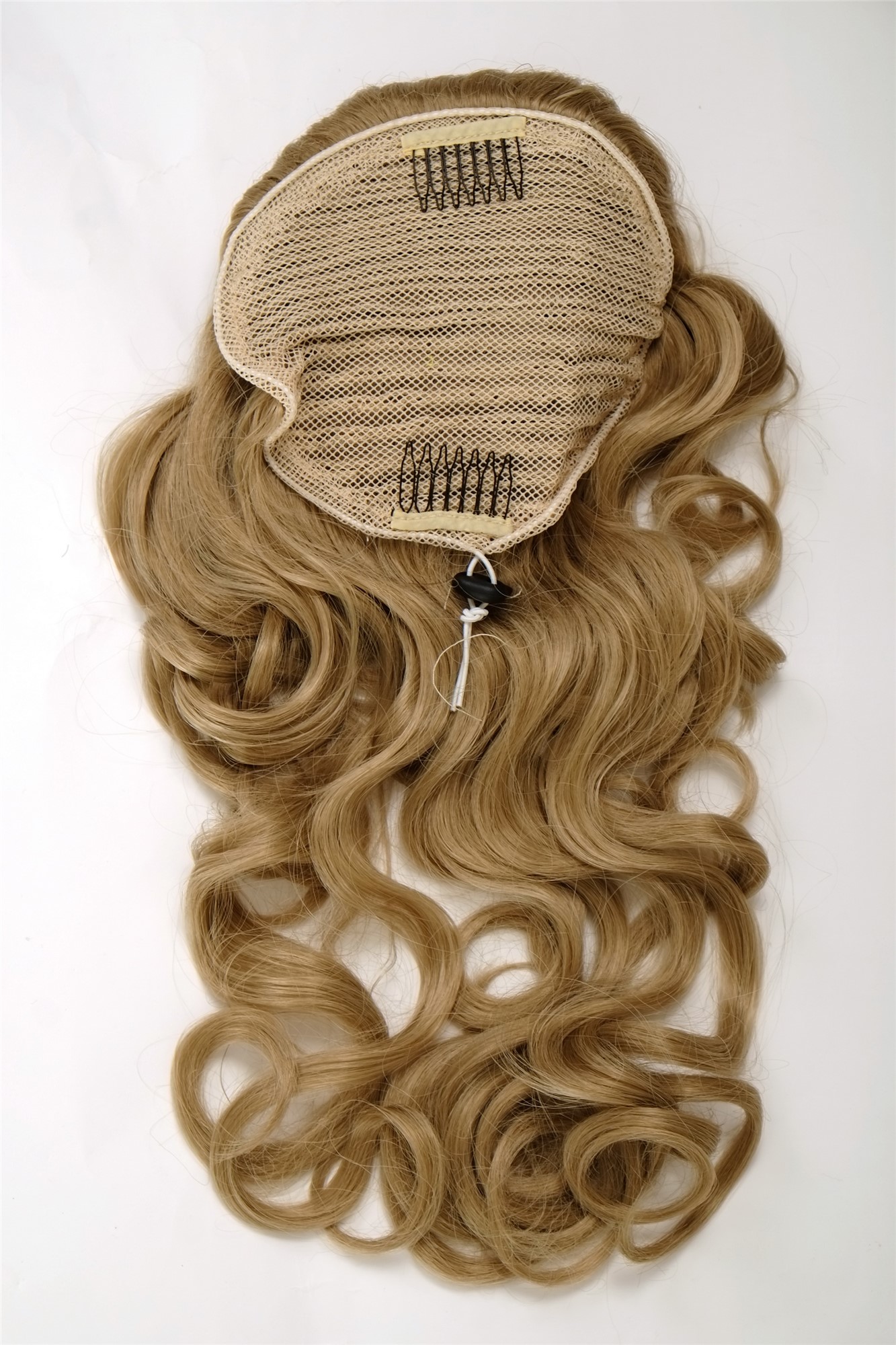 Ponytail combs & elastic string curly voluminous very long light ash blond WK03, view 2, WIG ME UP: Your Perücken Online Shop Ponytails, light ash blonde, curled, long