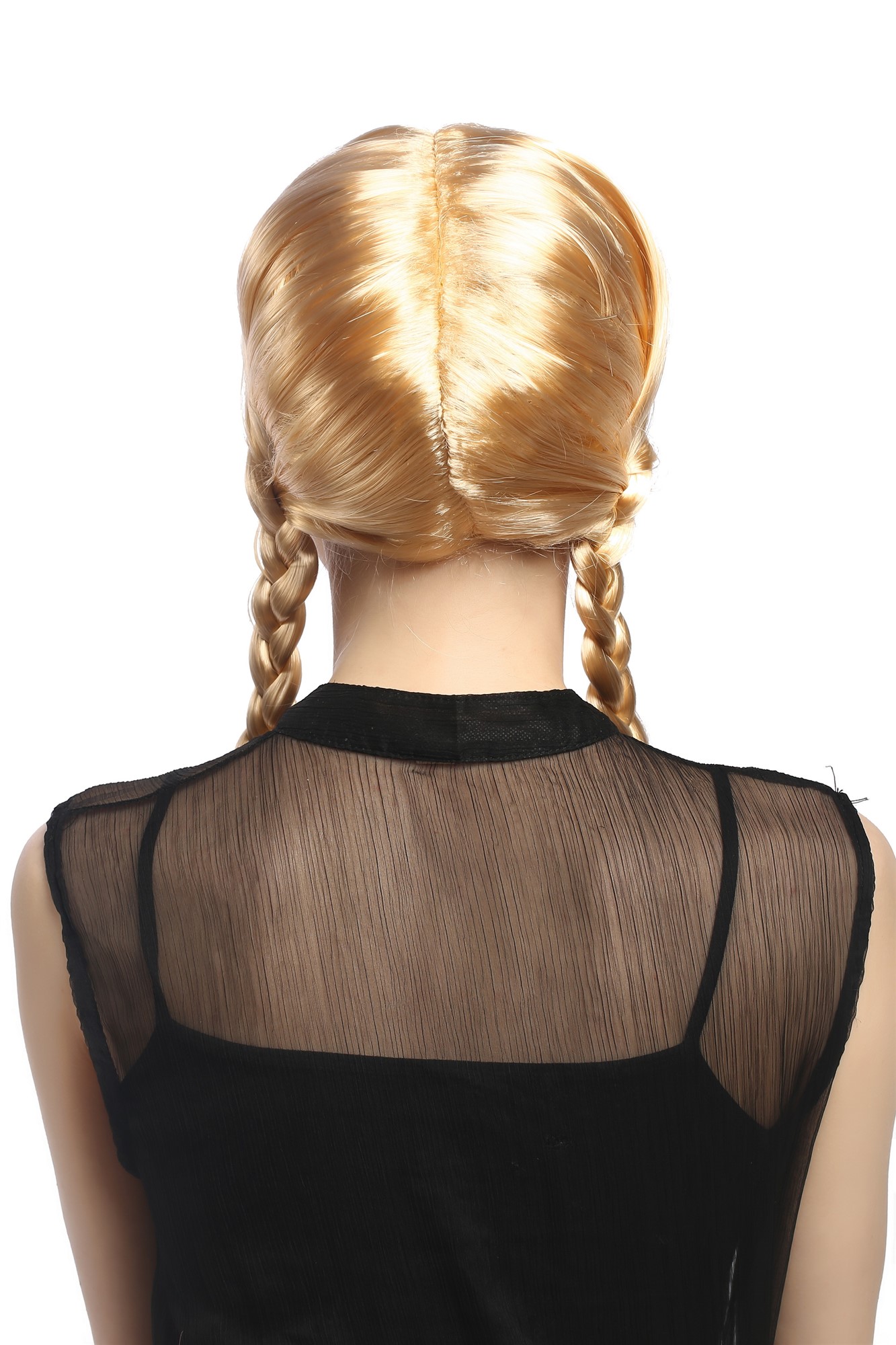 Lady Wig Halloween Lolita schoolgirl long braided plaits fringe blond XR-008, view 4, WIG ME UP: Your Perücken Online Shop Party Wig, Ladies, light golden blonde, Braided, long