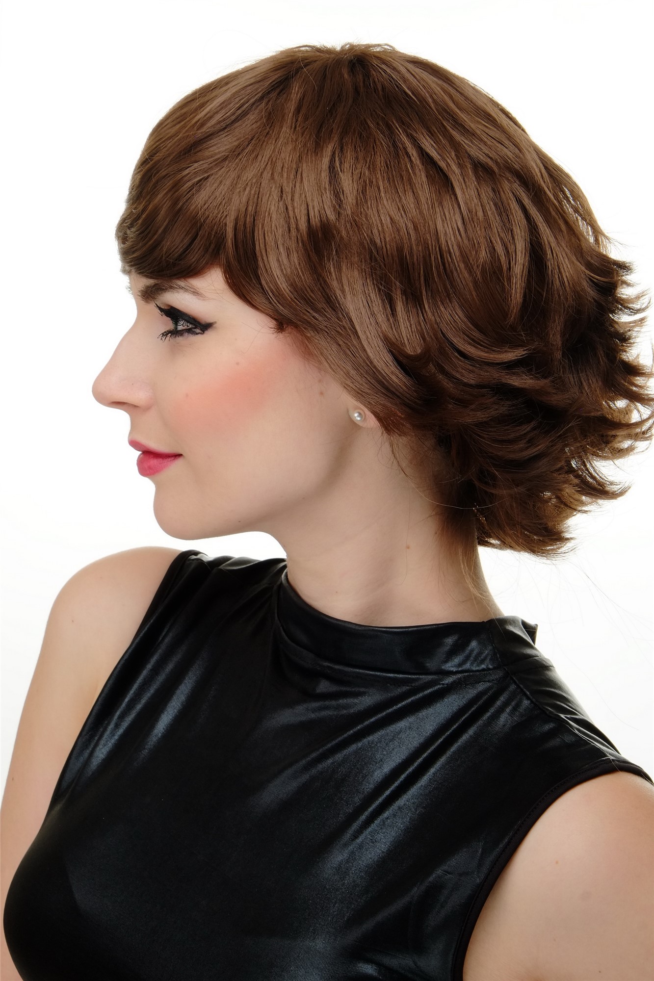 wellige Tressen-Perücke Mittel-Aschbraun kurze Haare für Damen